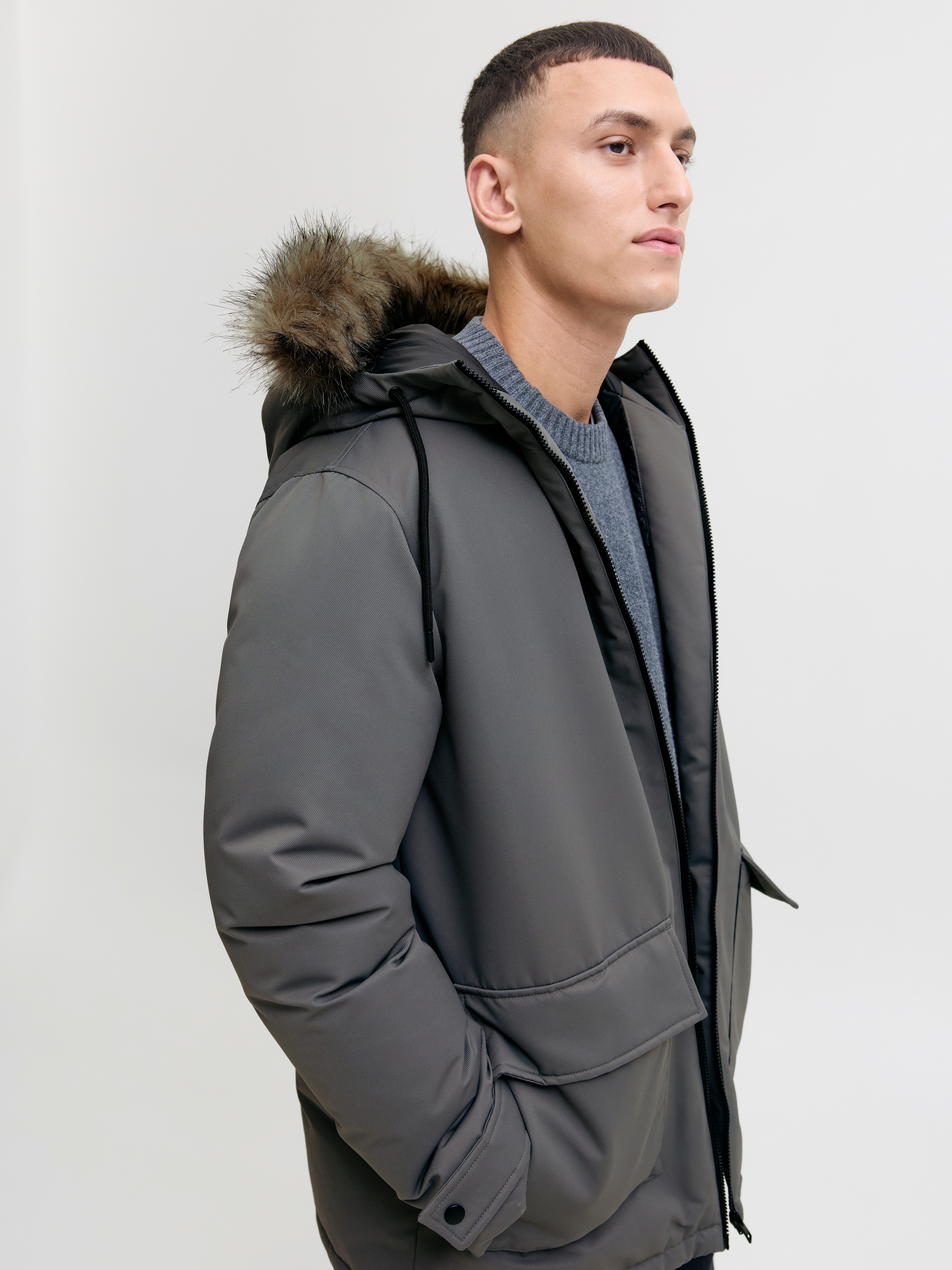 Jack & Jones Parka JJCHARLIE DETACHABLE FAUX FUR PARKA