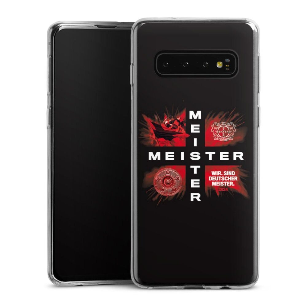 DeinDesign Handyhülle Bayer 04 Leverkusen Meister Offizielles Lizenzprodukt, Samsung Galaxy S10 Slim Case Silikon Hülle Ultra Dünn Schutzhülle