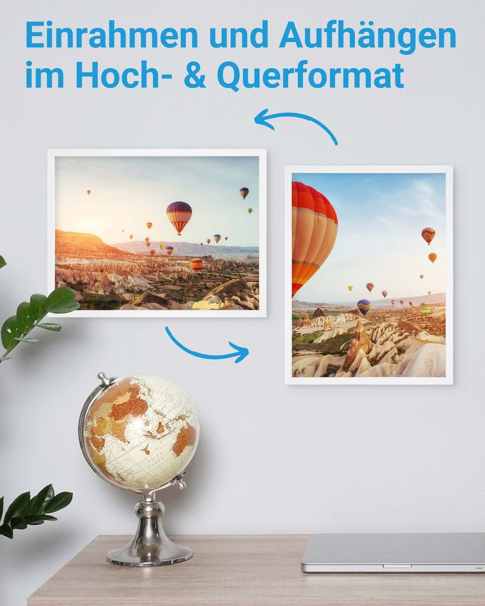 PHOTOLINI Bilderrahmen 3er Set 30x40 cm Poster-Rahmen, zum Aufhängen, für 3 Bilder (3er Set), MDF Holz, Acrylglas & Zubehör, für Fotos & Poster – Bild 4 von 5