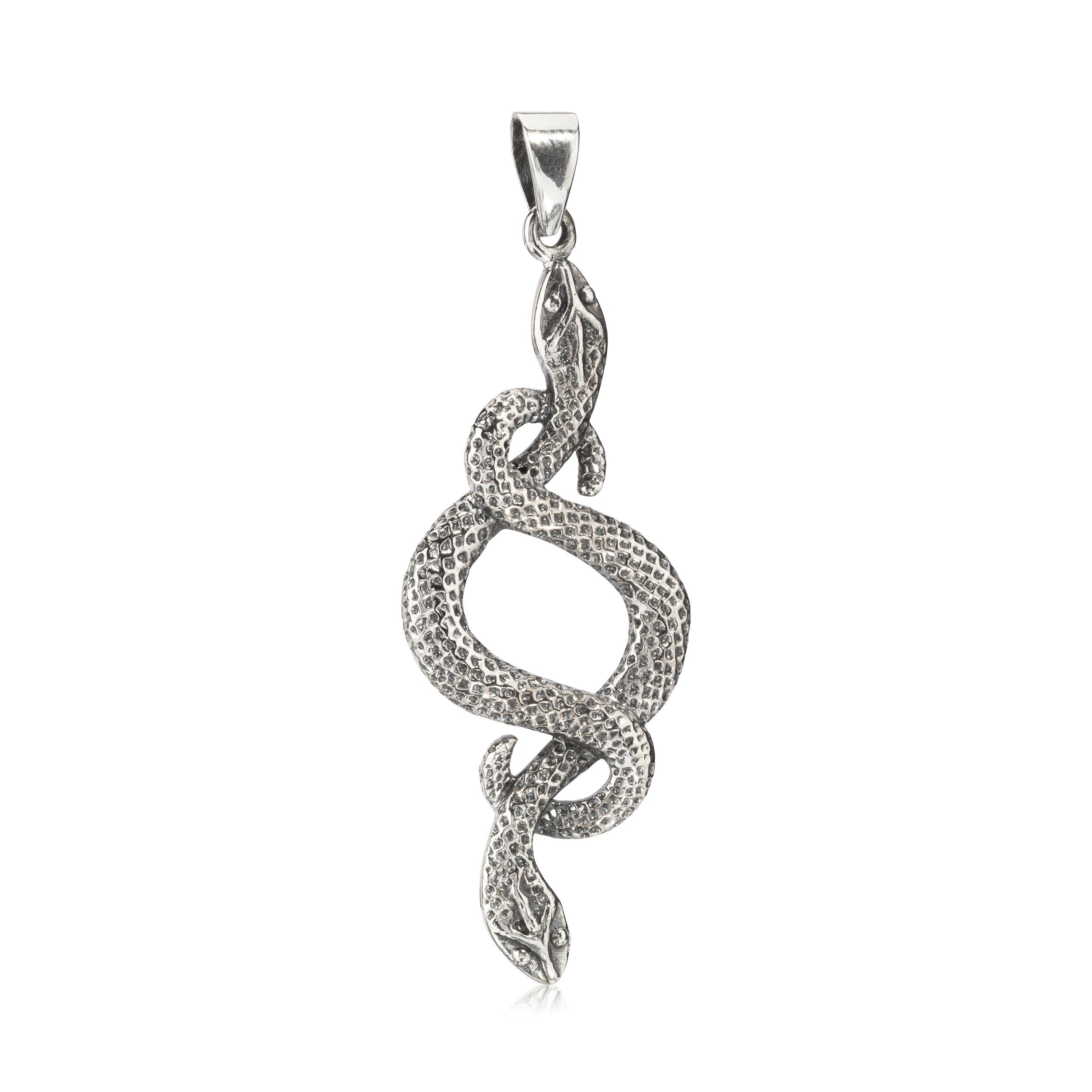 Kettenanhänger Kettenanhänger Zwei Schlangen Talisman 925 Silber