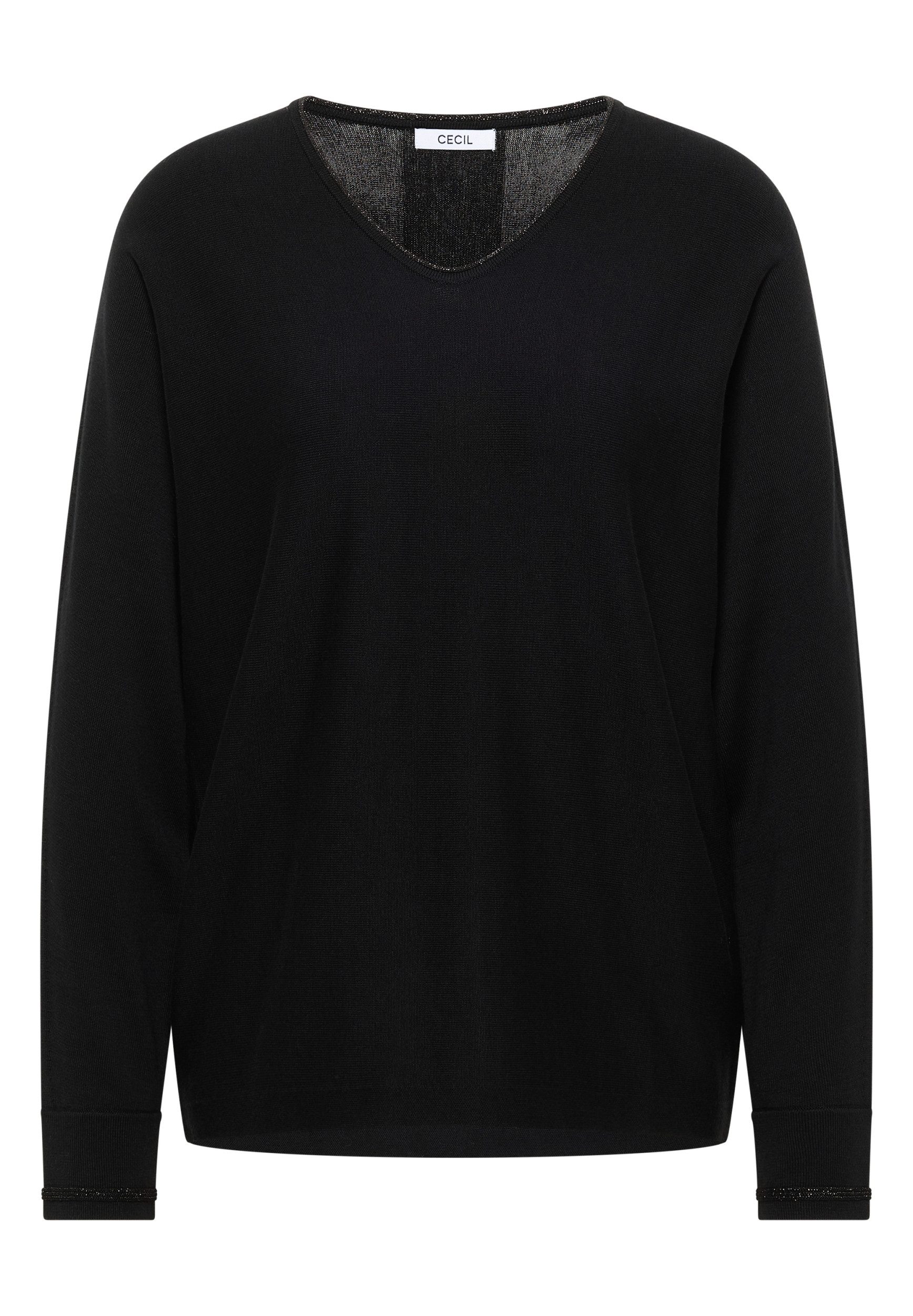 CECIL Strickpullover V-neck Dolman Lurex Detail günstig online kaufen