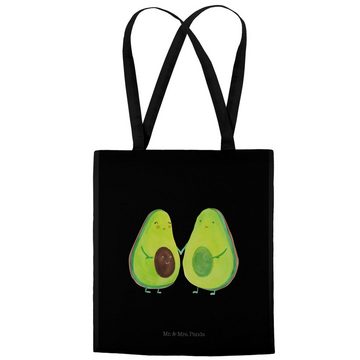 Mr. & Mrs. Panda Tragetasche Avocado Pärchen - Schwarz - Geschenk, Veggie, Vegan, Frucht, Gesund, (1-tlg), Design-Highlight