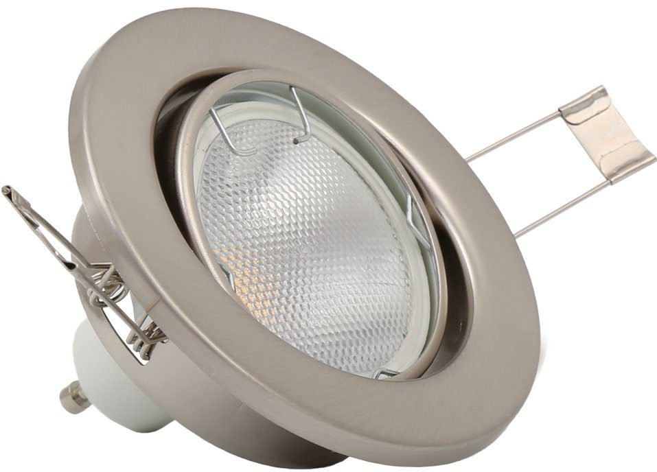 B.K.Licht LED Einbaustrahler, Einbauleuchte, wechselbar, LED schwenkbar, Warmweiß, GU10 Decken-Spot, Nickel, matt, LED