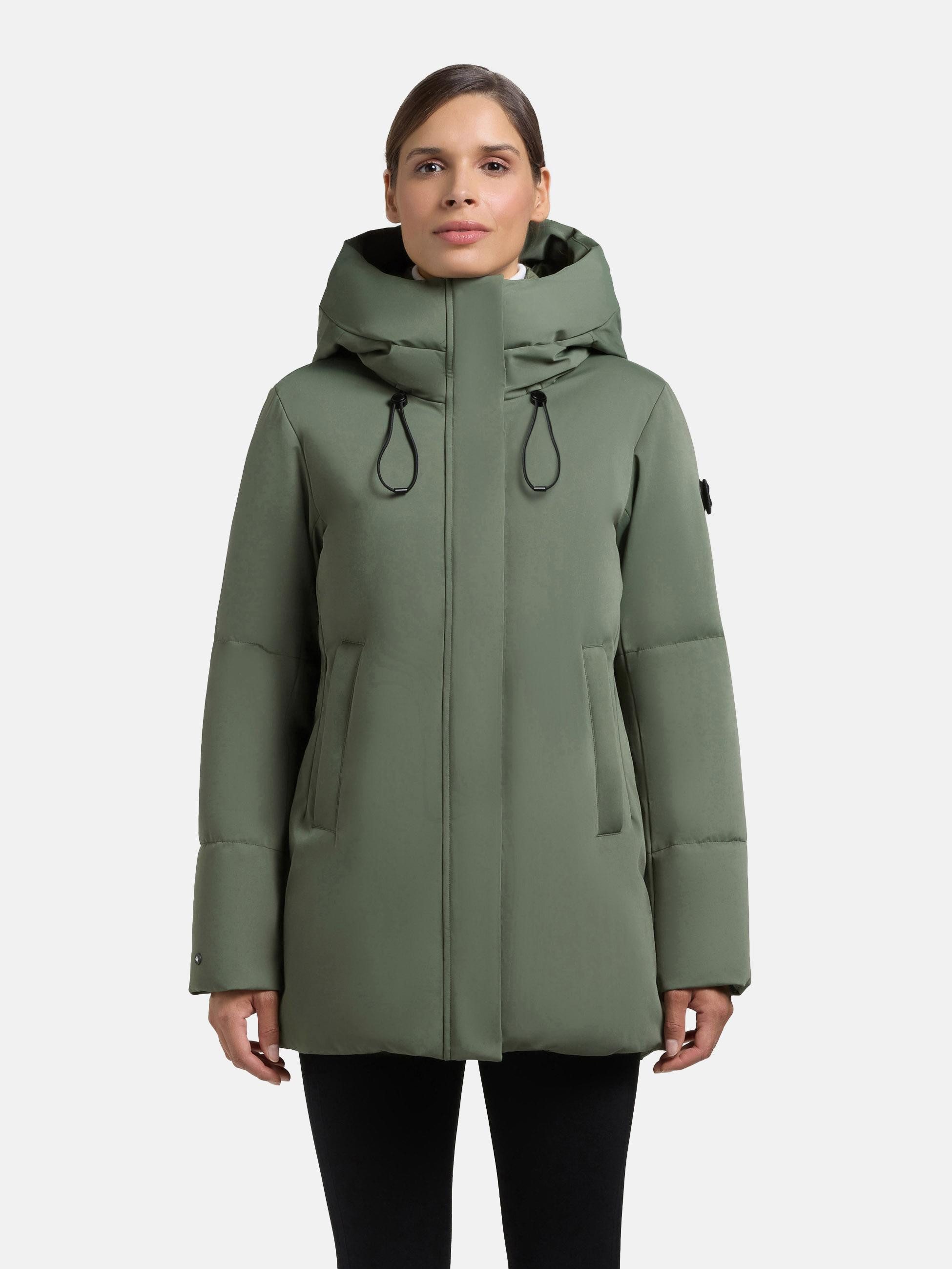 khujo Kurzmantel Allap Warmer Damen Mantel mit innenliegenden Rucksack-Trägern