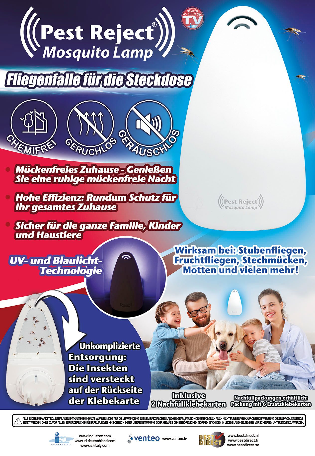 Pest Reject® Klebefalle Mosquito Lamp Ersatz Klebepads, 6 Klebpads - Nachfüllpackung für Insektenfalle – Bild 5 von 5