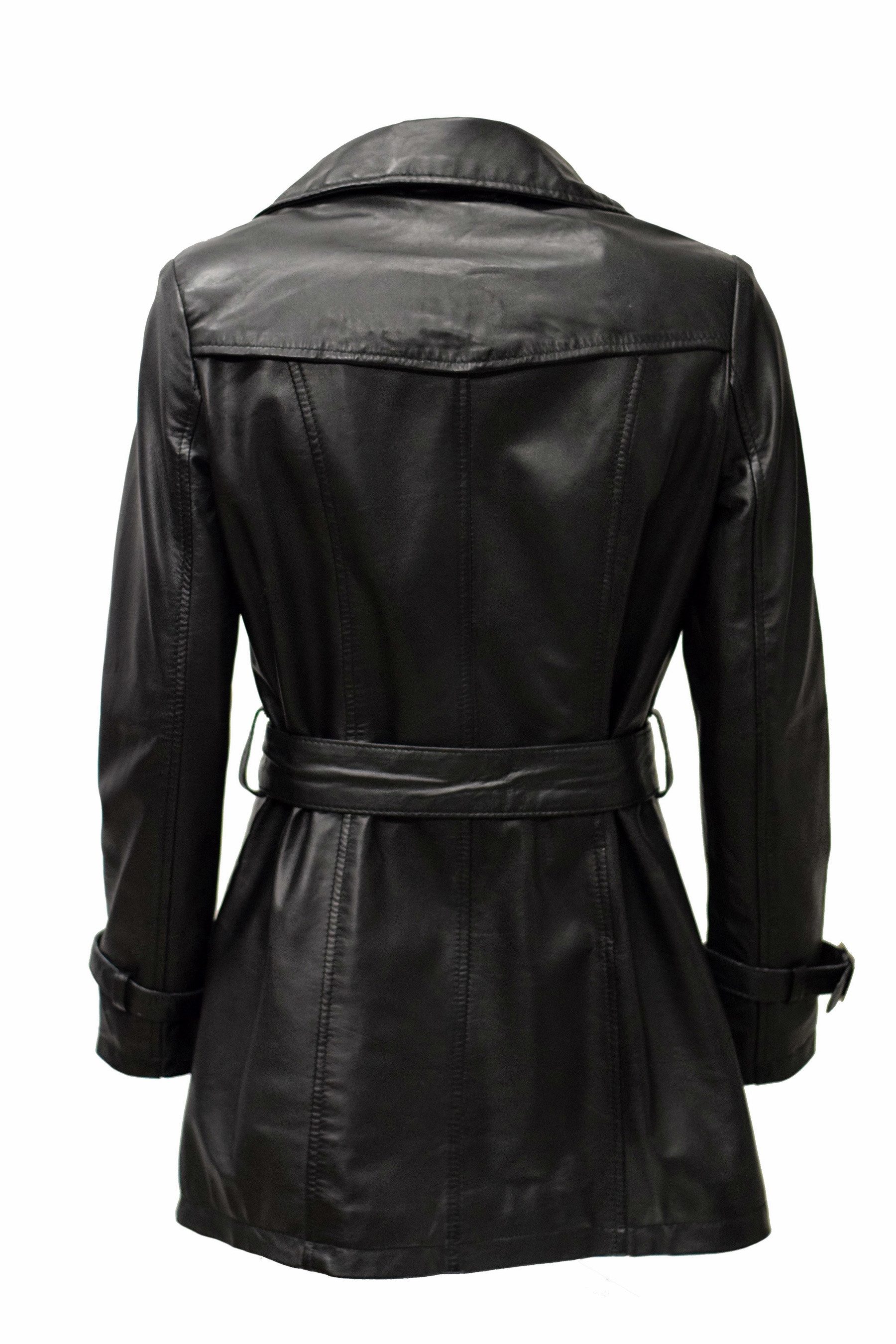 Zimmert Leather Ledermantel Anna Trenchcoat Washed Lammnappa Mantel Cognac Braun Schwarz