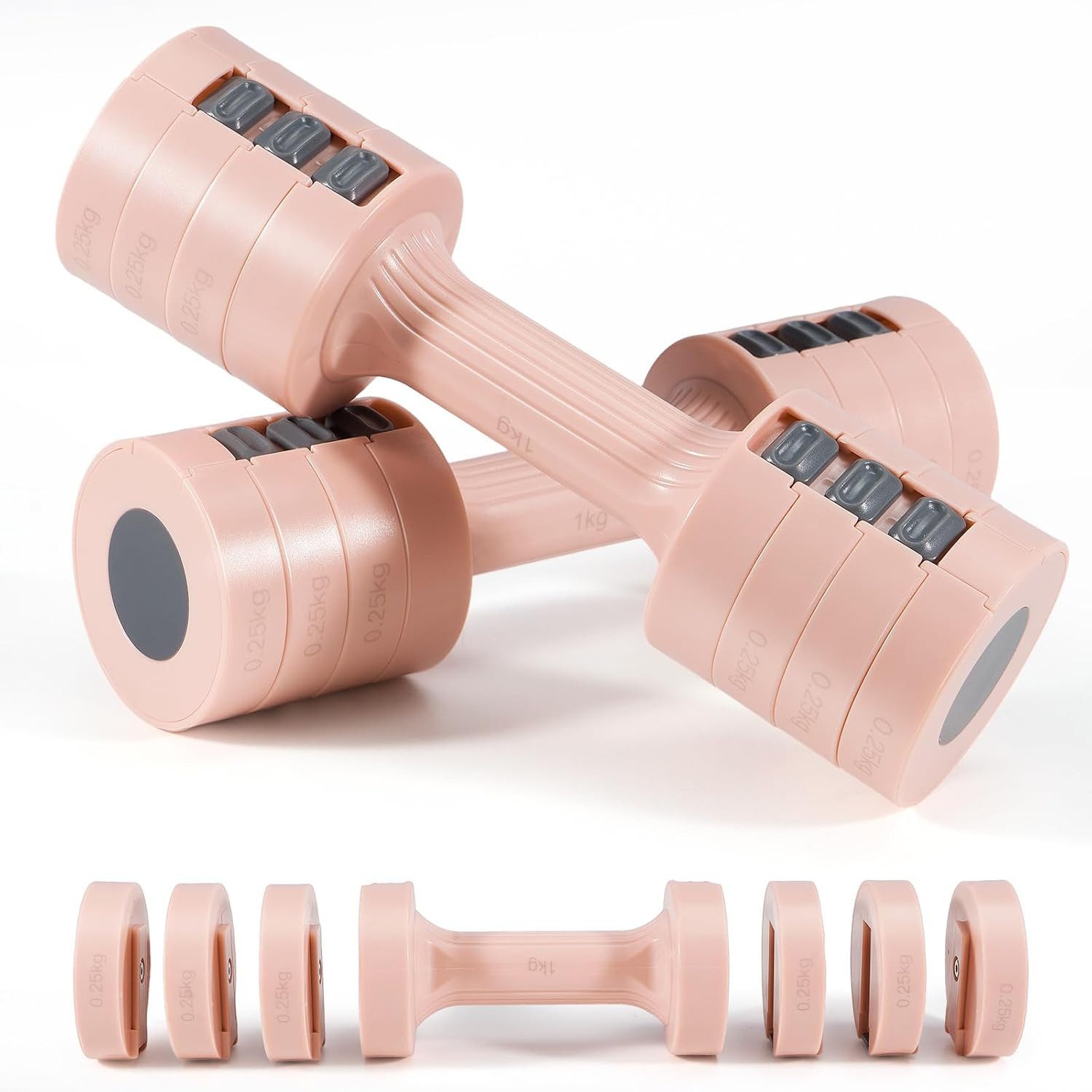 Hantel Hantelset für Frauen, verstellbar, 4-in-1-Gewichte, Hantelpaar