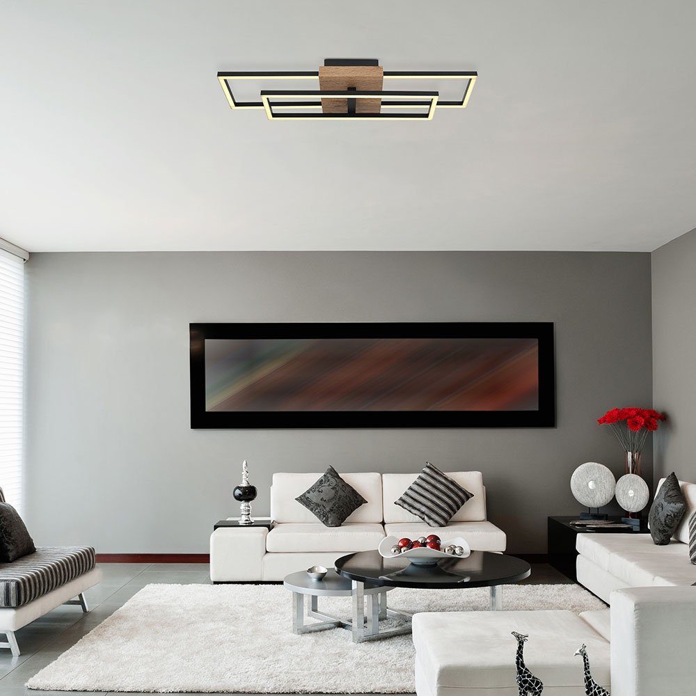 etc-shop LED Deckenleuchte, Deckenlampe Leuchtmittel zum Deckenleuchte inklusive, Flur LED Warmweiß, Holzoptik Wohnzimmerlampe