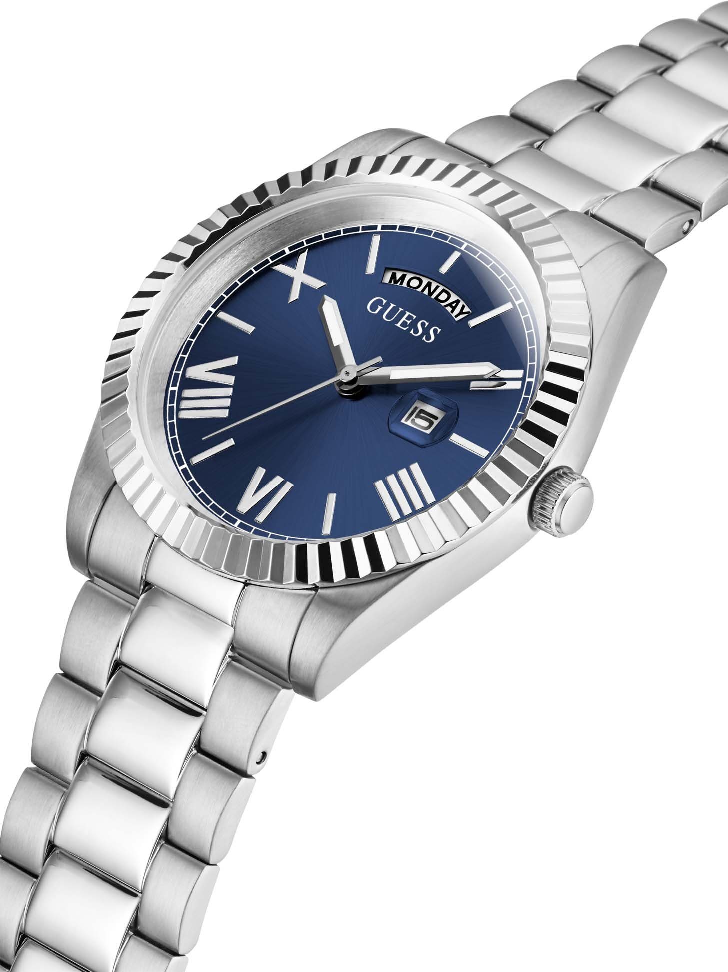 Guess Quarzuhr CONNOISSEUR GW0265G7, Armbanduhr, Herrenuhr, Datum, Wochentag, Edelstahlarmband
