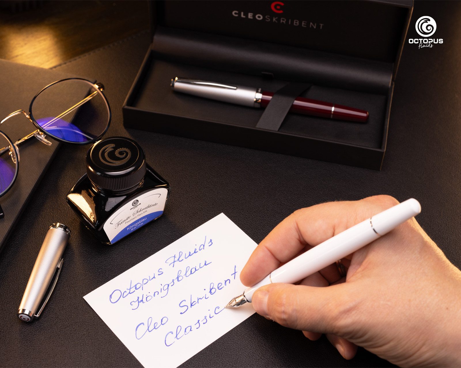 Cleo Skribent Füllhalter Cleo Skribent Classic Metall Patronen, M-Feder 30ml Tinte, Geschenkbox