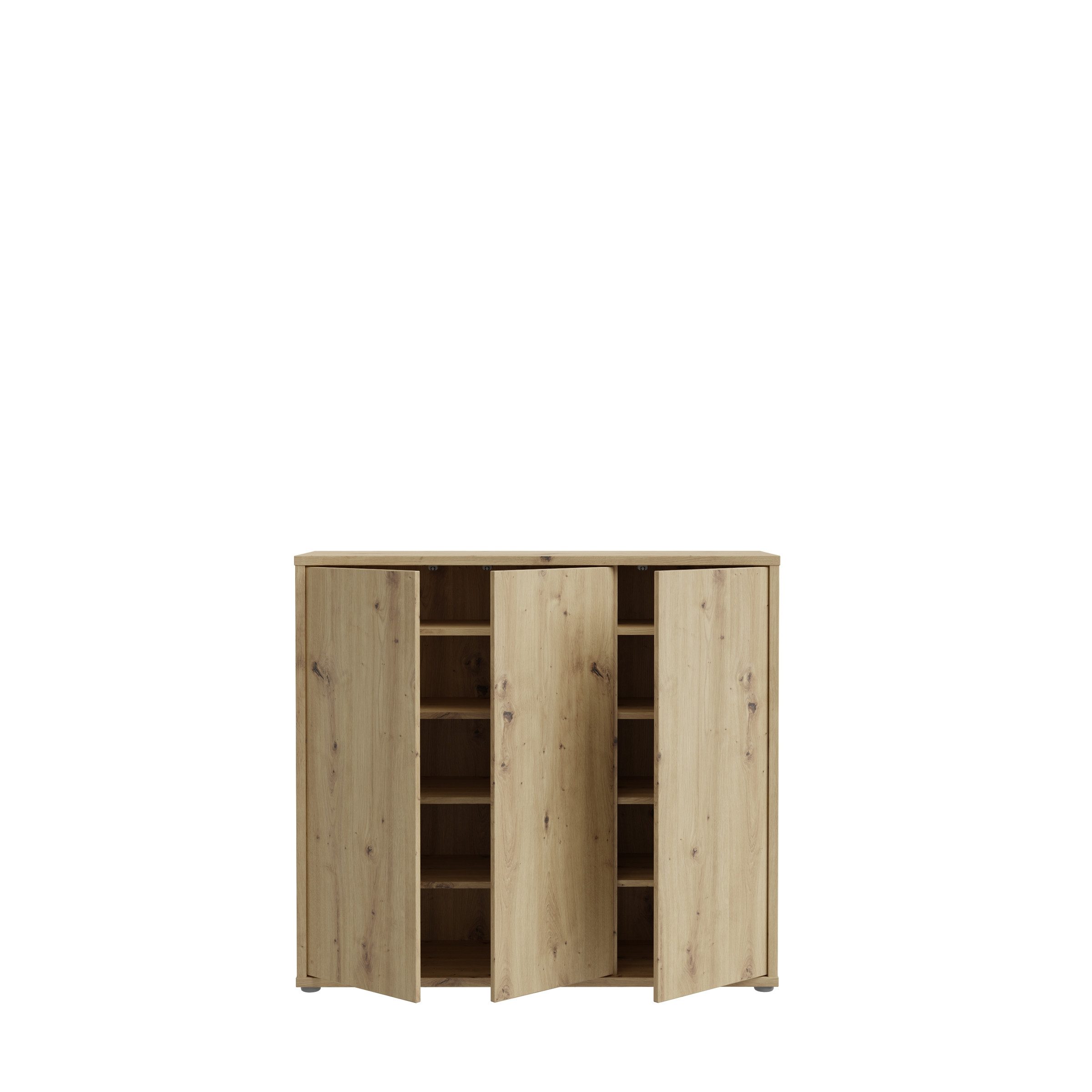 PREISBRECHER Schuhschrank ALICE SPRINGS 8 Böden, push to open, Artisan Eiche Dekor - 109,2x99,1x34,9cm (BxHxT)
