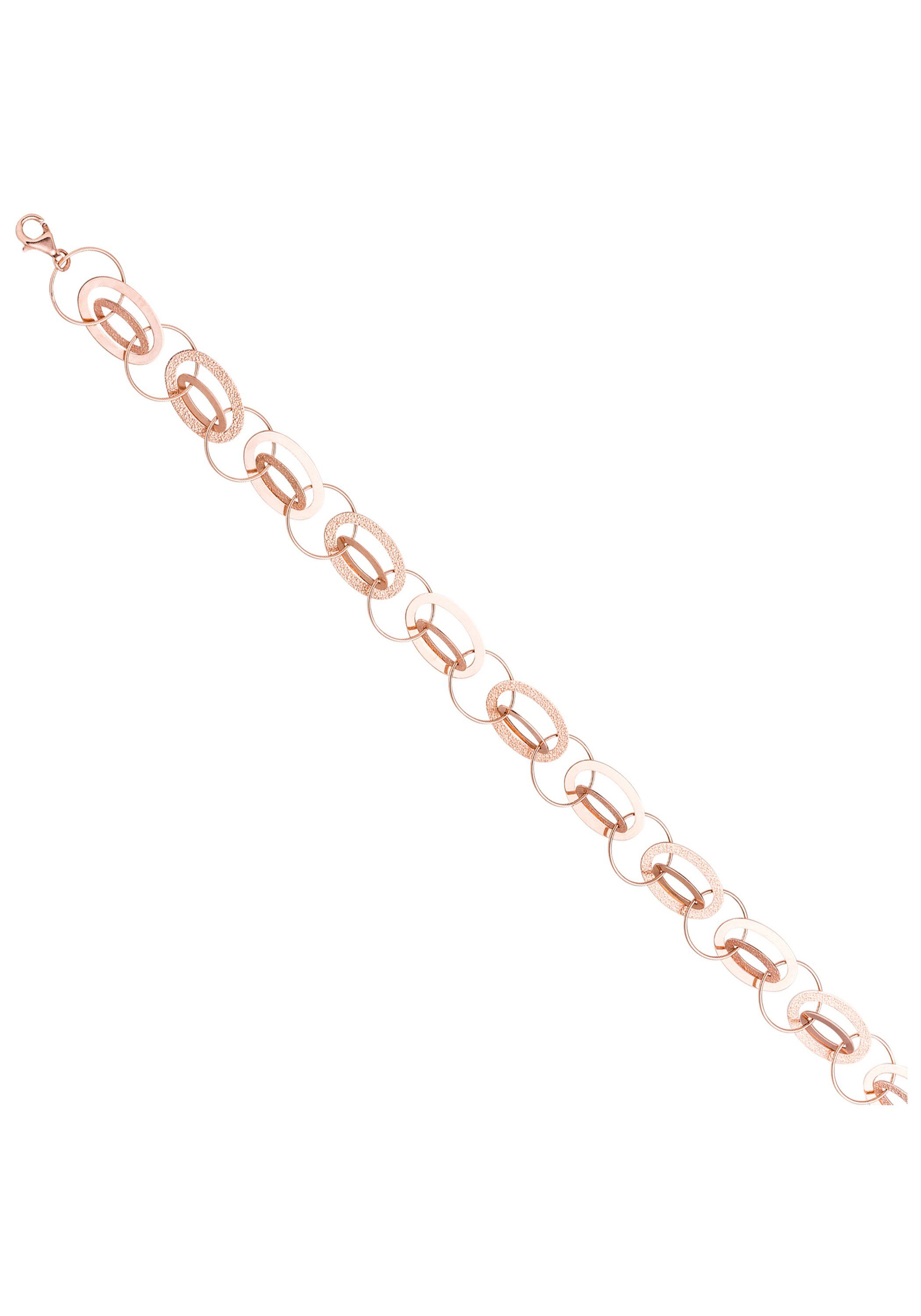 JOBO Statementkette Lange Kette Statement, 925 Silber roségold vergoldet 80 cm