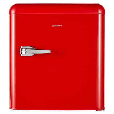 Medion® Kühlschrank MD 37171, 54 cm hoch, 48 cm breit, Retro Mini 42L / 41dB höhenverstellbare Füße F in rot