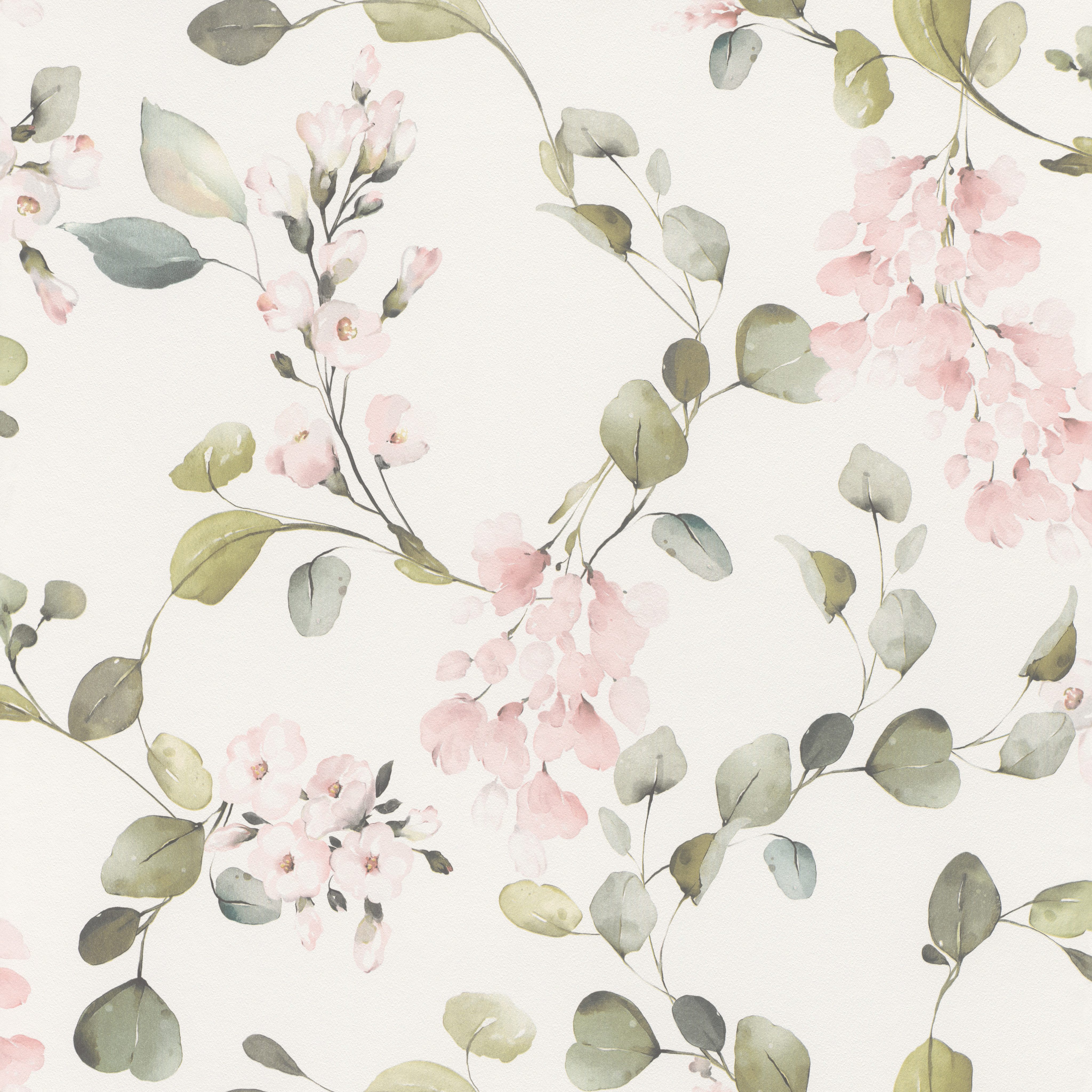 Rasch Papiertapete mit Blüten, glatt, Motiv, (1 St), Blumen