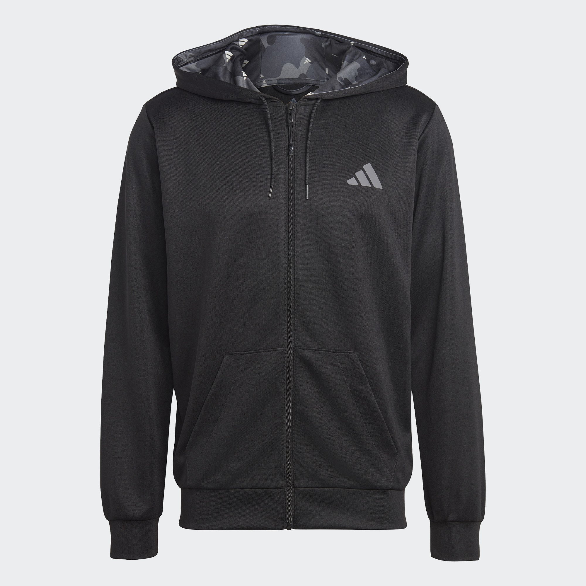 TRAINING JACKE Hoodie / ESSENTIALS Five Performance adidas Black TRAIN Grey SEASONAL