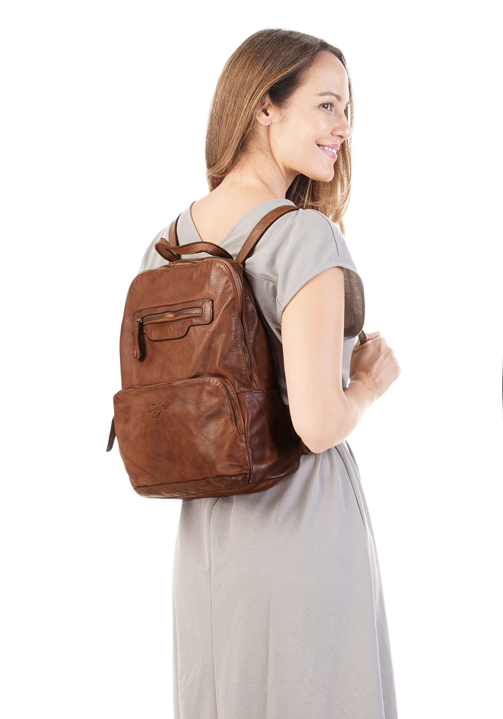 Samantha Look Cityrucksack, echt Leder, Made in Italy günstig online kaufen