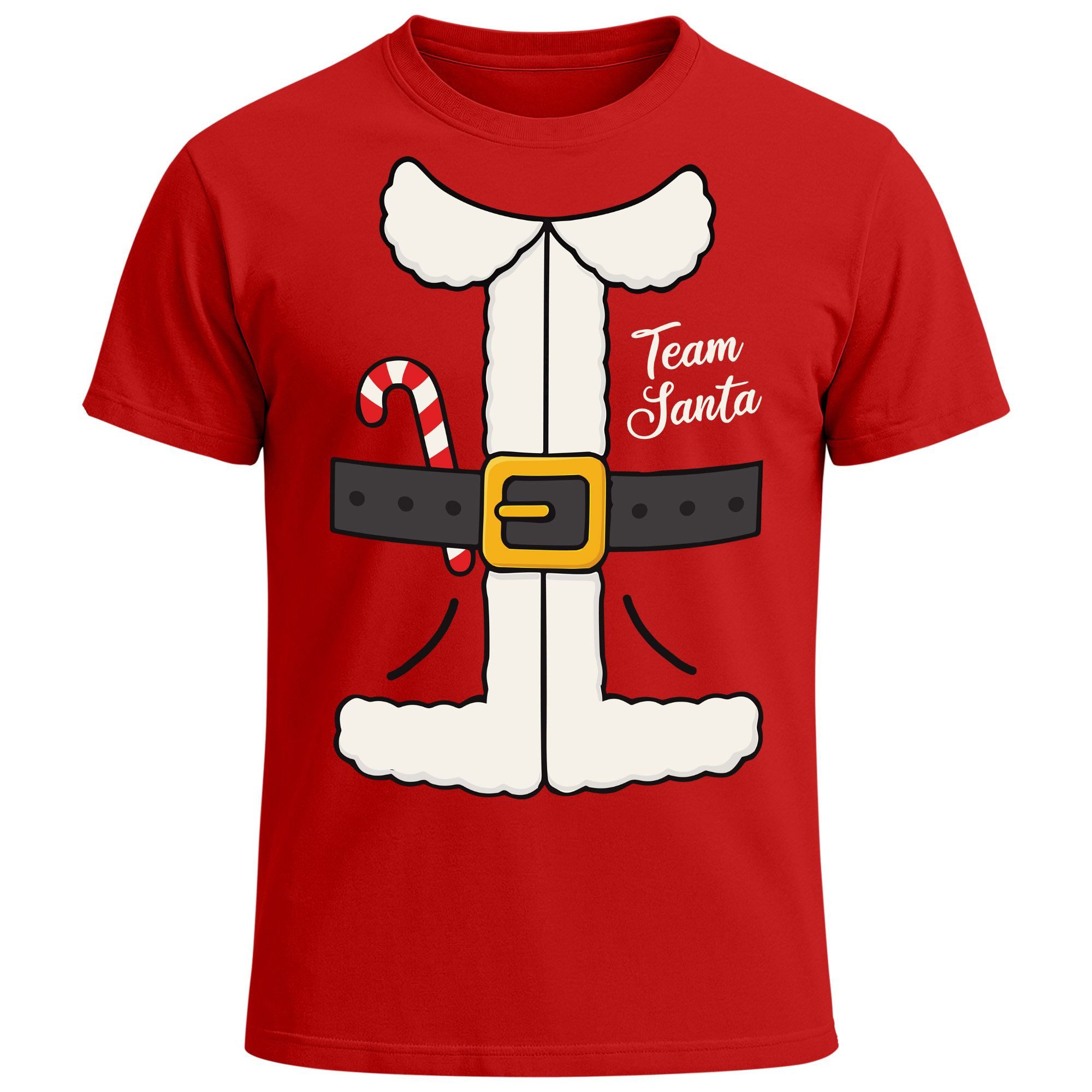 MoonWorks Print-Shirt Herren T-Shirt Weihnachten Spruch lustig Team Santa XMAS Outfit mit Print
