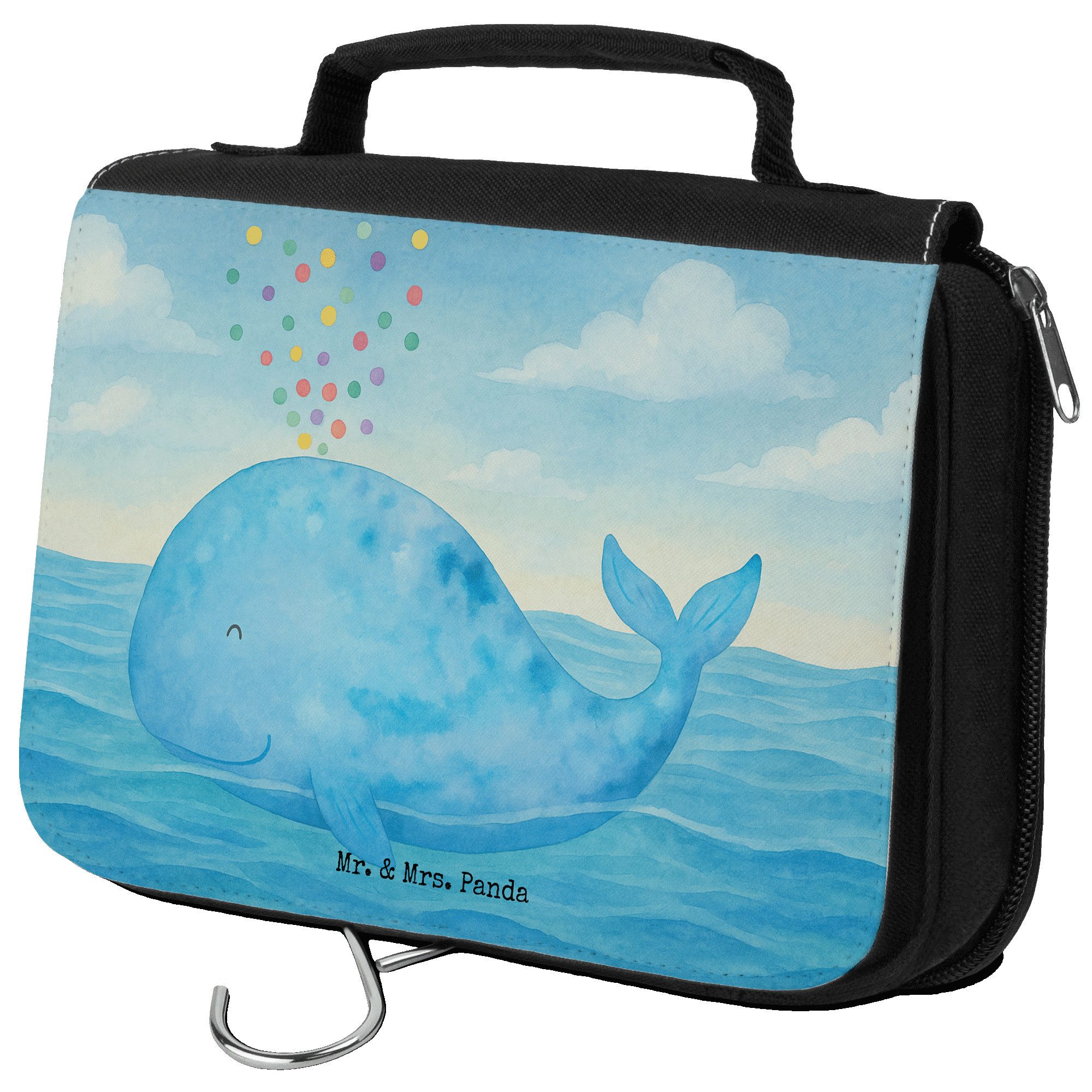 Kulturbeutel Wal Konfetti Design, Kosmetiktasche, Weiß, Meer, Make-Up Tasche, Kult