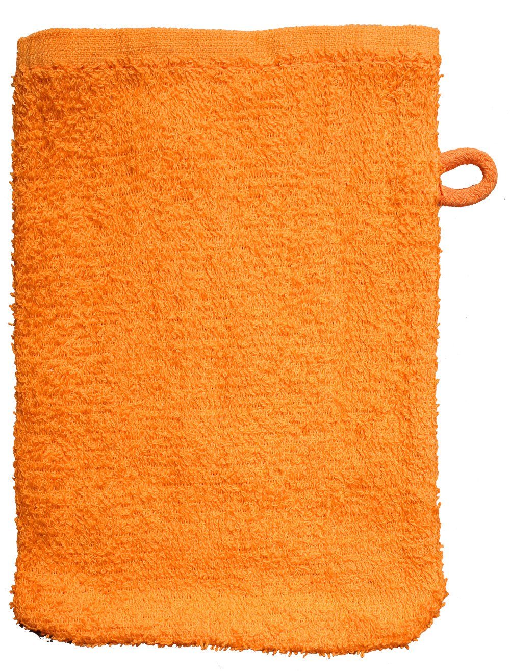 KH-Haushaltshandel Waschhandschuh Waschhandschuh Frottier, versch.Farben sortiert, 100%Baumwolle, (Sparset, 10-St), Aufhängekordel