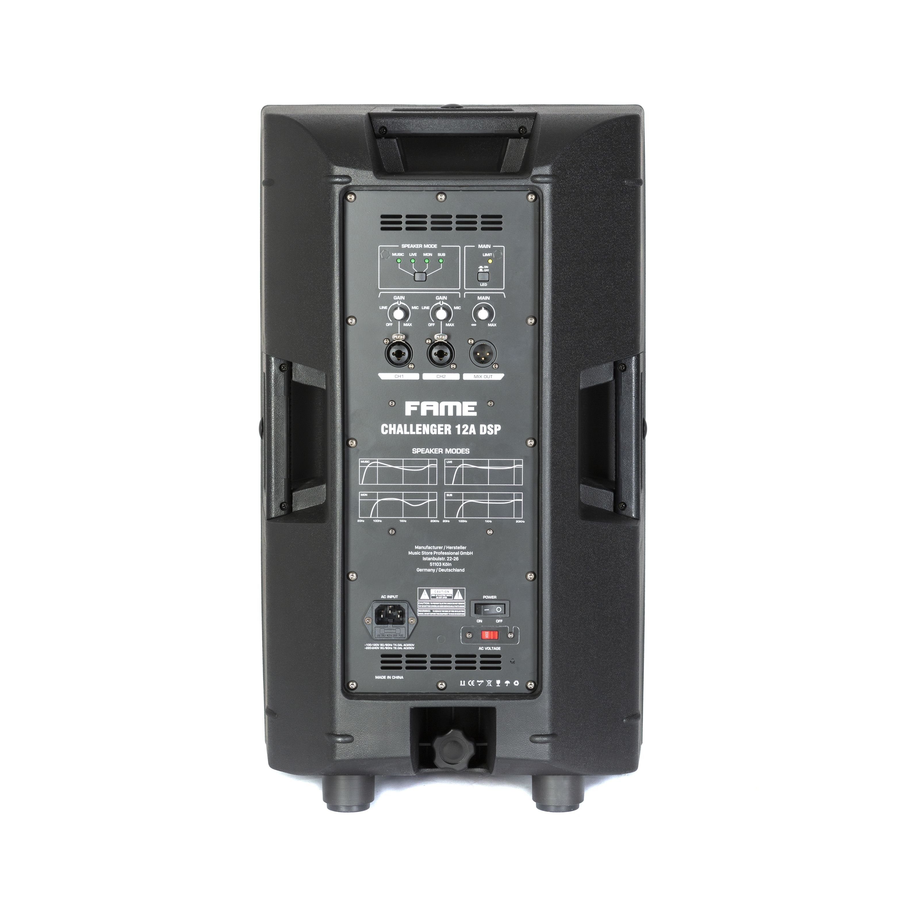 FAME Lautsprecher (Audio Challenger 12A DSP, Aktiver Lautsprecher, 12 Zoll Woofer)