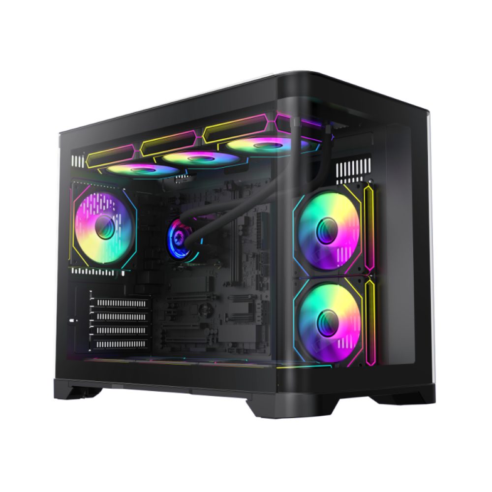 Gaming-Gehäuse HYPE-M BK, Mini-Tower, ohne Netzteil, USB/Audio, 1x USB3.0, 2x USB2.0