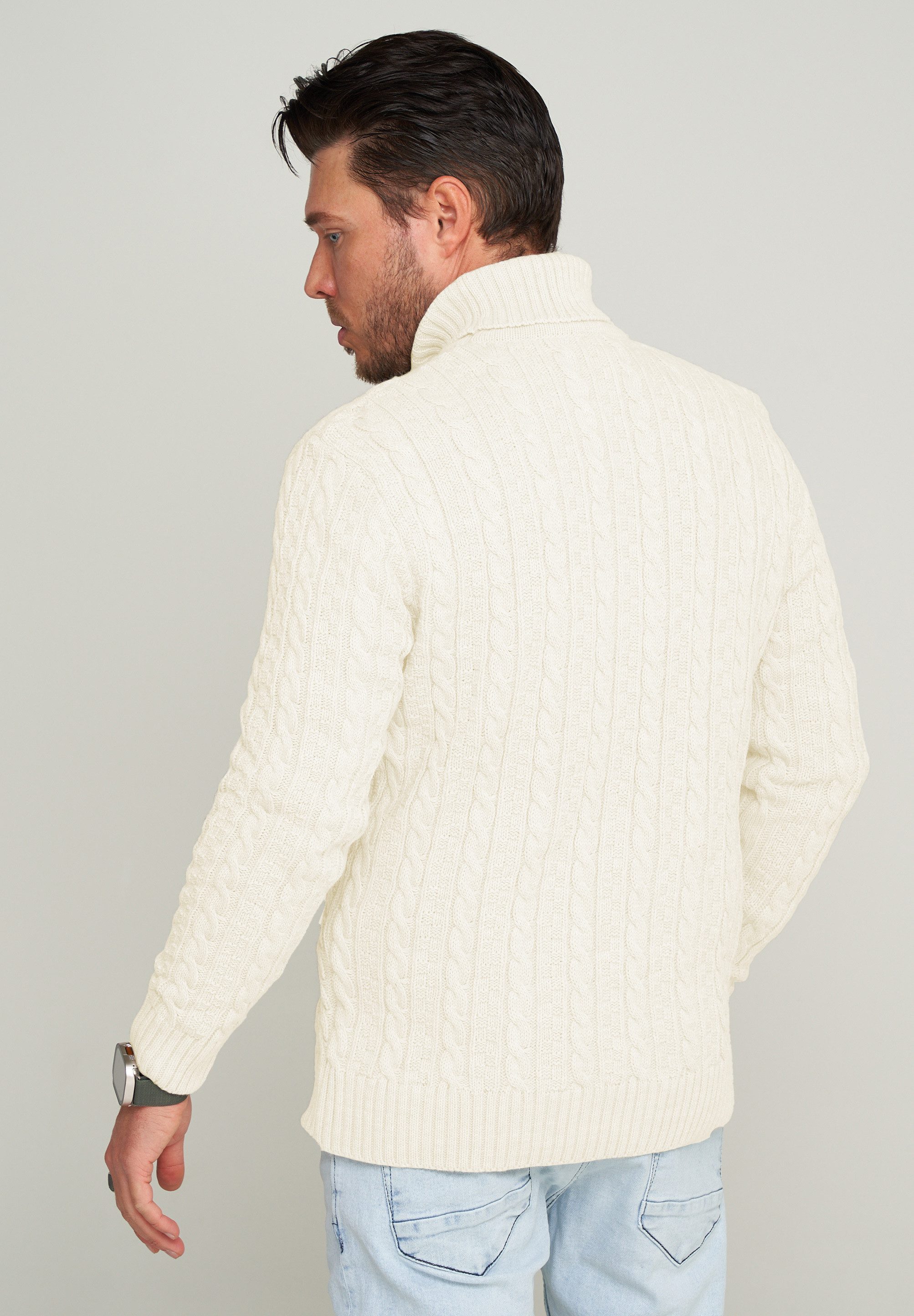 CARISMA Rollkragenpullover CRMUS Grobstrick Zopf-Muster