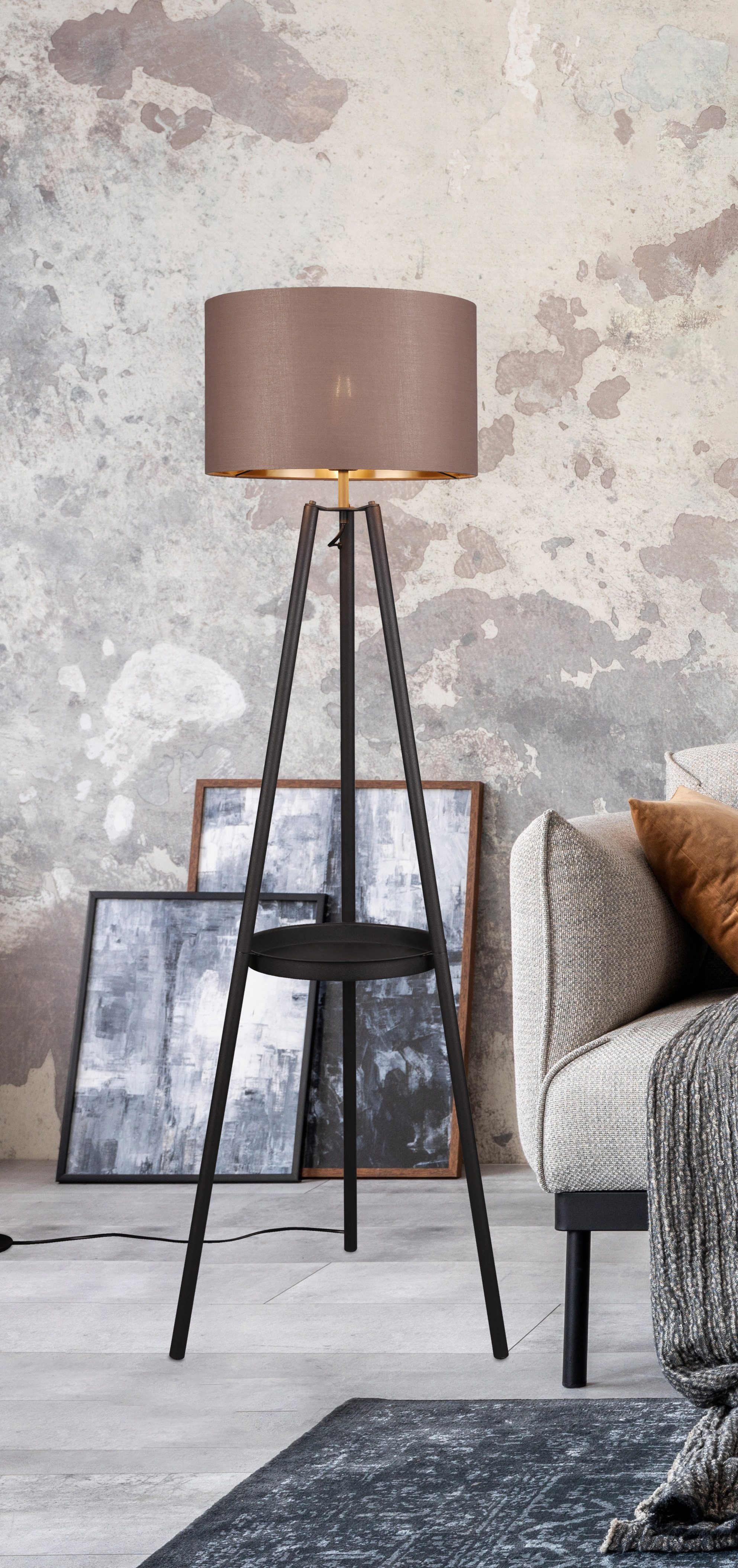 Reality Leuchten Stehlampe COLETTE, Stehleuchte Dreibein mit Ablagefläche e günstig online kaufen