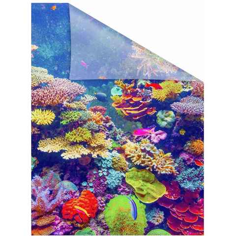 Fensterfolie Aquarium, LICHTBLICK ORIGINAL, blickdicht, strukturiert, selbstklebend, Sichtschutz