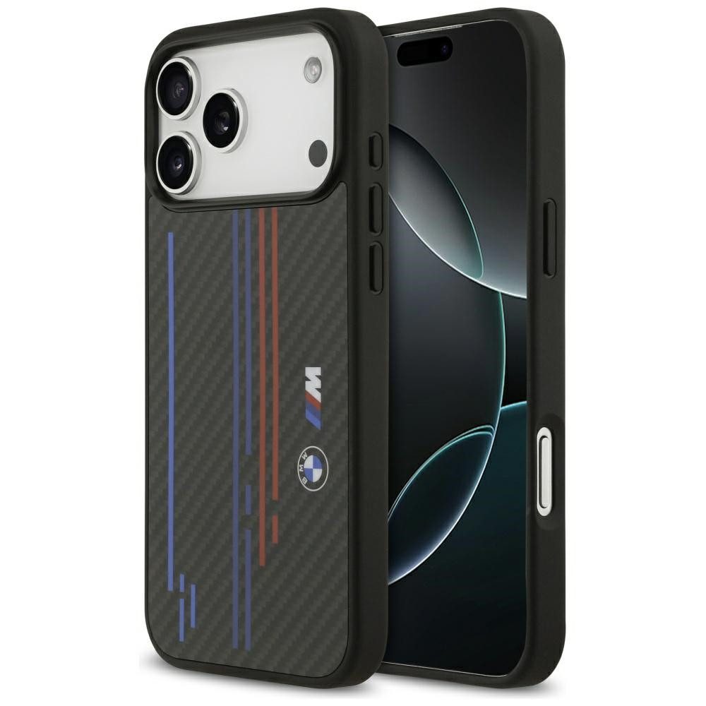 BMW Handyhülle Case iPhone 17 Pro Max MagSafe Kevlar schwarz Tricolor Logo 6,9 Zoll, Kantenschutz