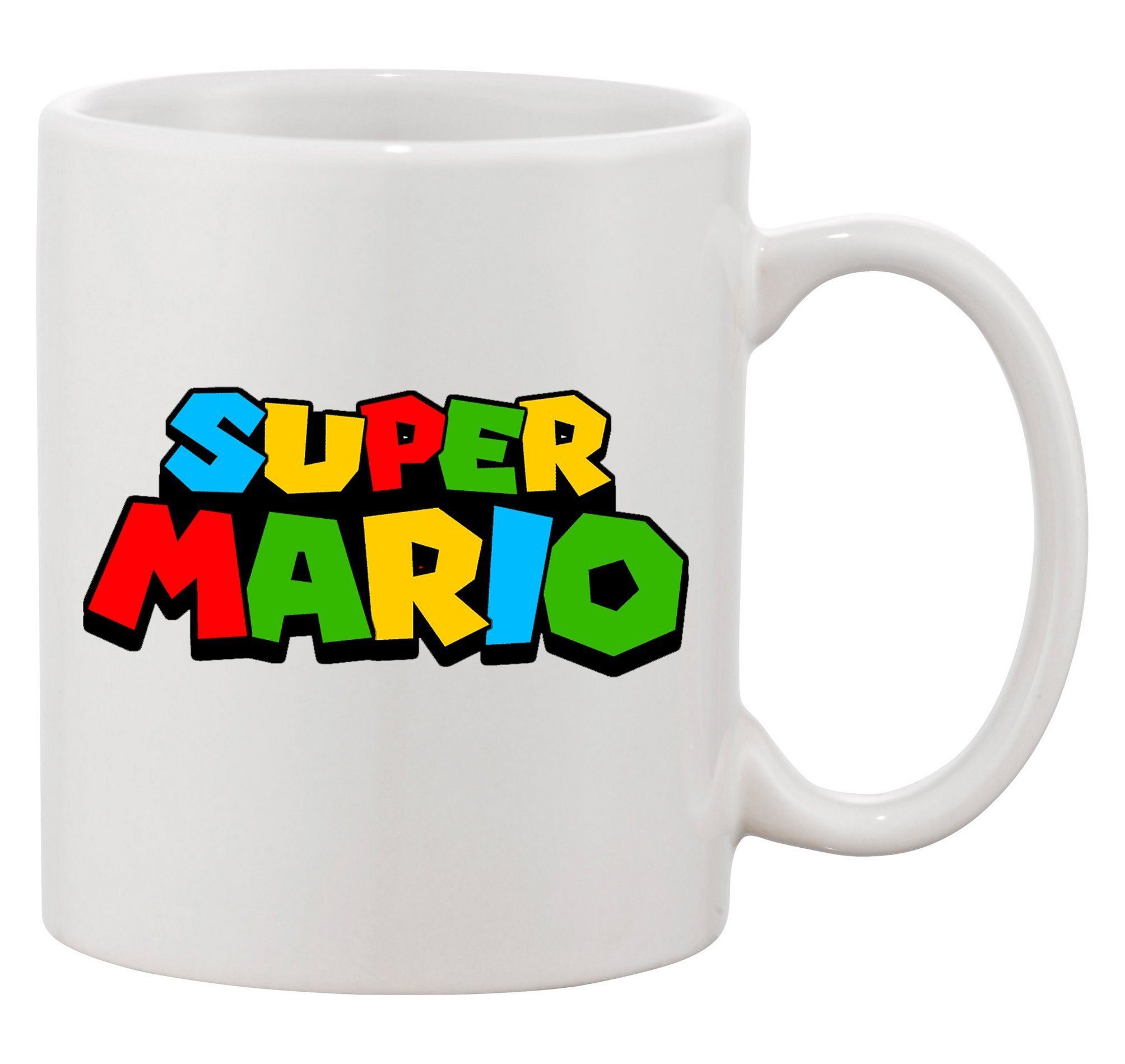 Blondie & Brownie Tasse Super Mario Nintendo Konsole Spiele Yoshi Luigi, Keramik Weiss XXL (600ml)