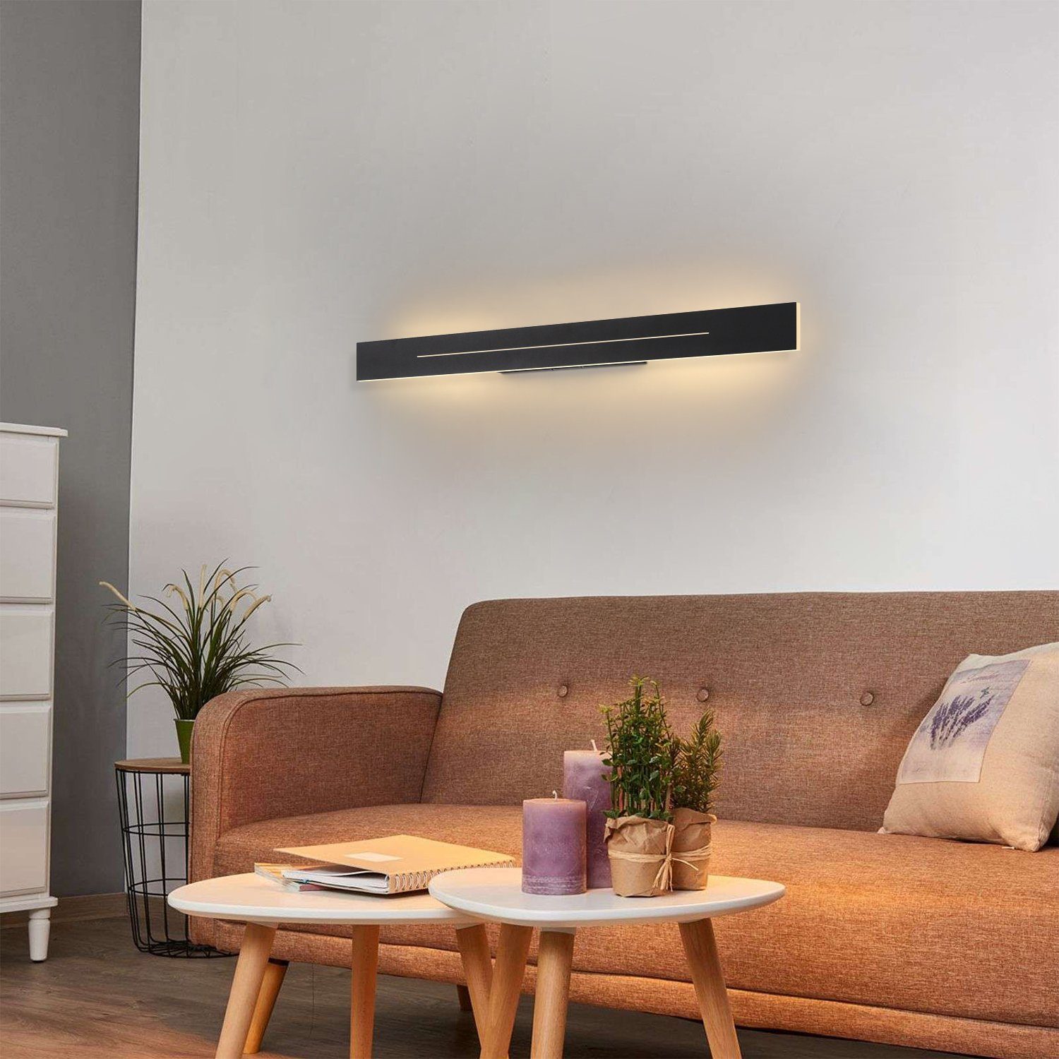 ZMH LED Wandleuchte Wandlampe innen weiß/schwarz 30cm 60cm 100cm, LED fest günstig online kaufen