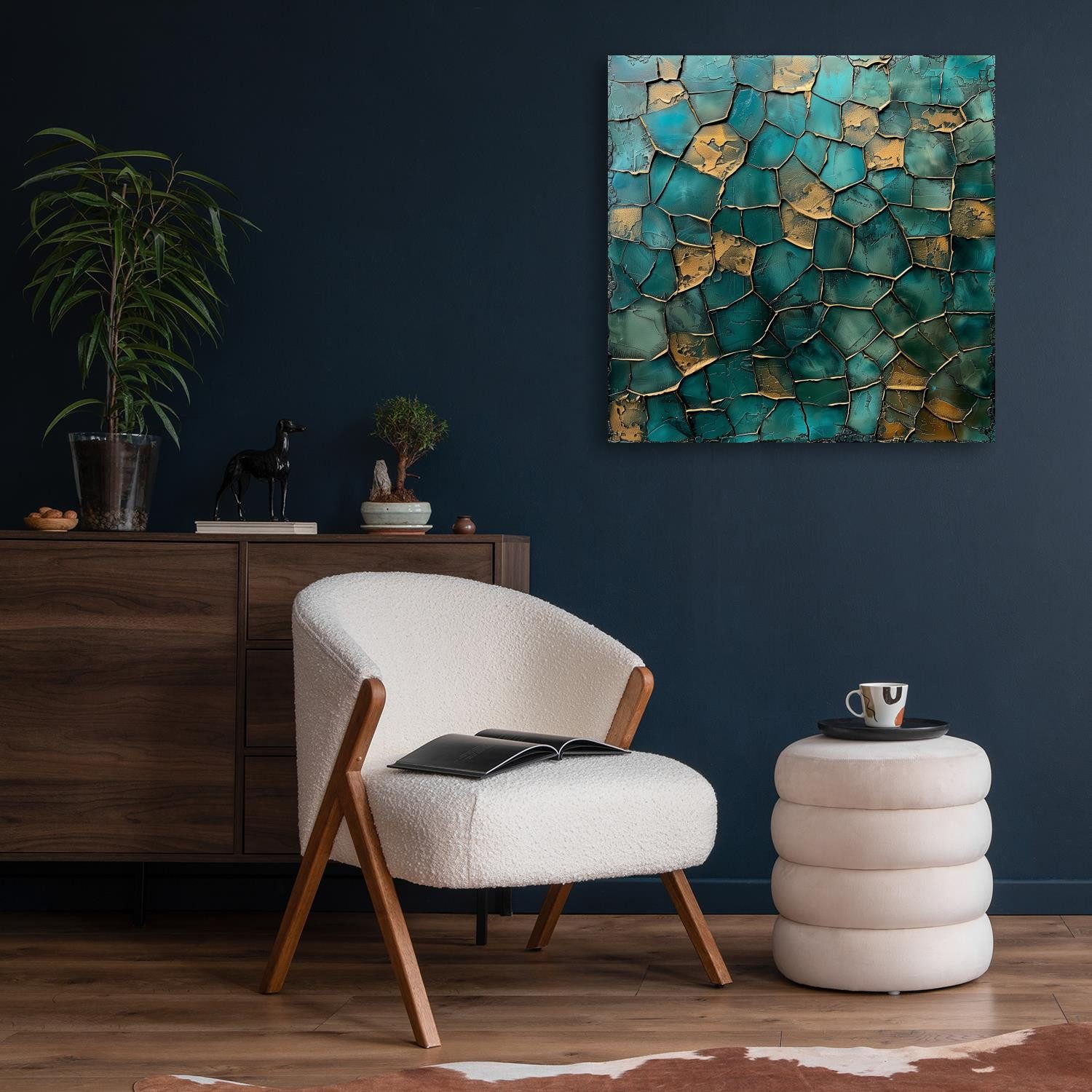 queence Acrylglasbild Mosaik in Türkis, Abstrakt, Abstrakte, Formen, Gemälde, Kunst (1 St), Fine Art-Print in Galeriequalität