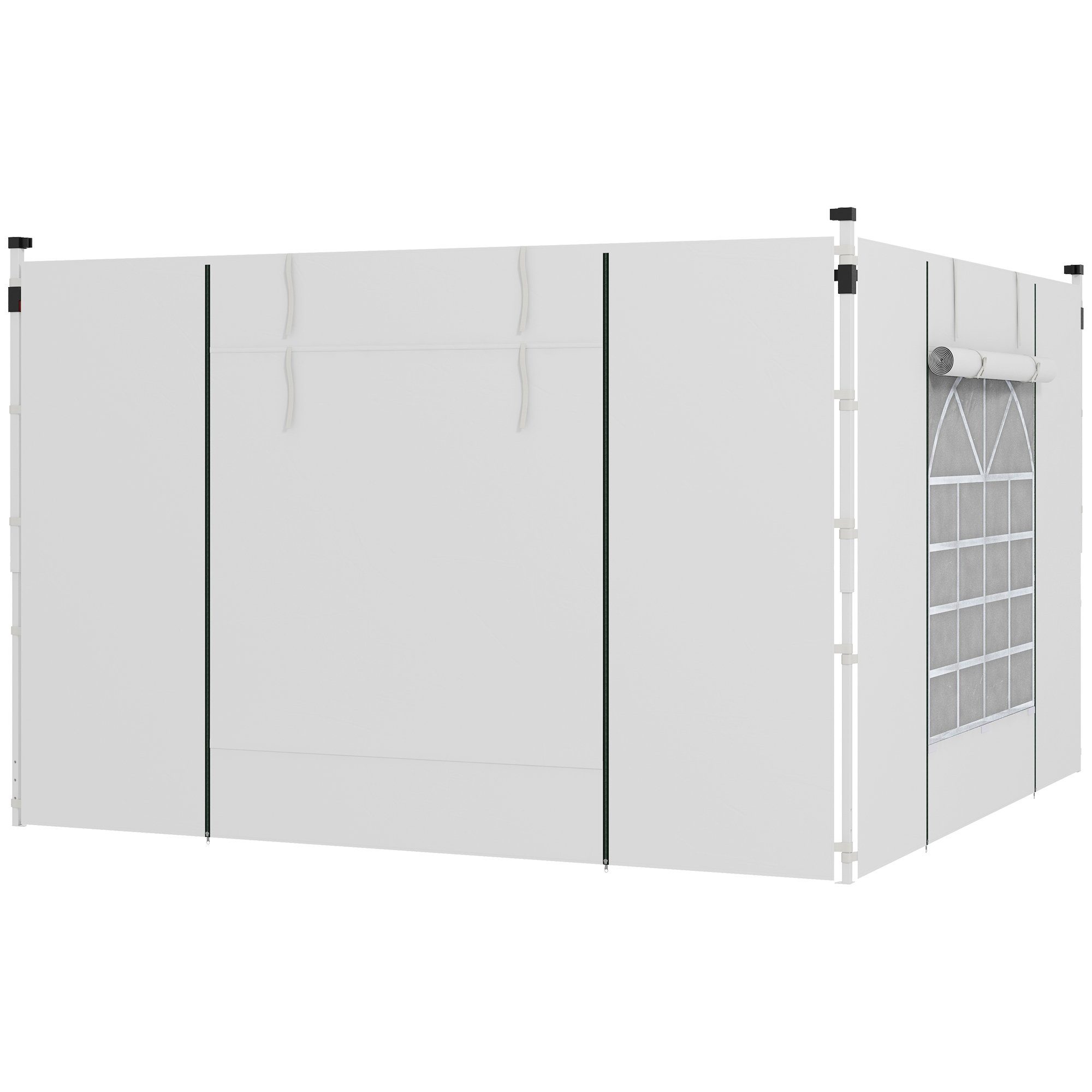 Outsunny Pavillonseitenteil Seitenplanen mit Fenster, Tür, 295x195 cm, für günstig online kaufen