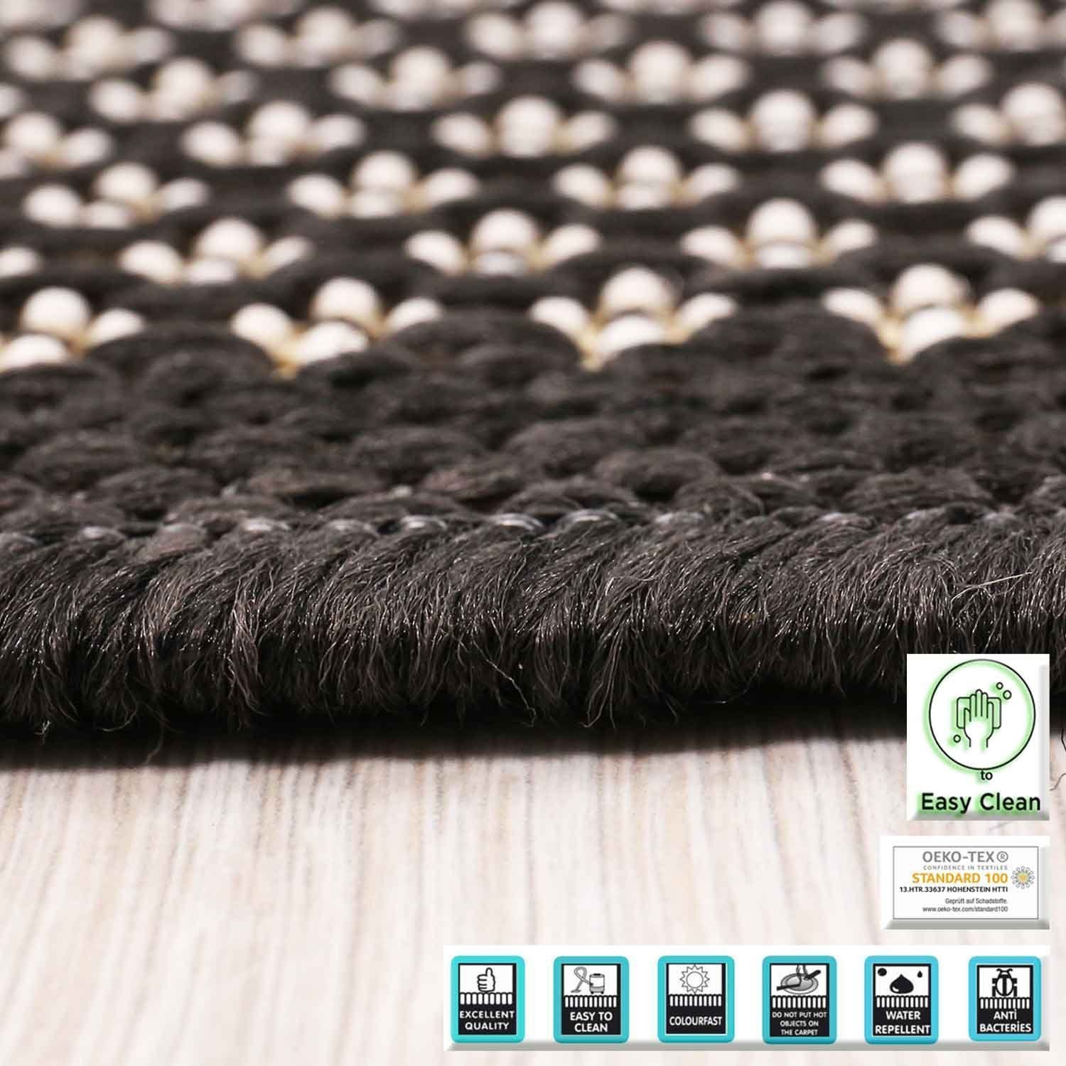 Vimoda Outdoorteppich Teppich Terrassen In- und Outdoor Flachgewebe In Beige, Rechteckig, Läufer Balkon, Küche Flur Einfarbig
