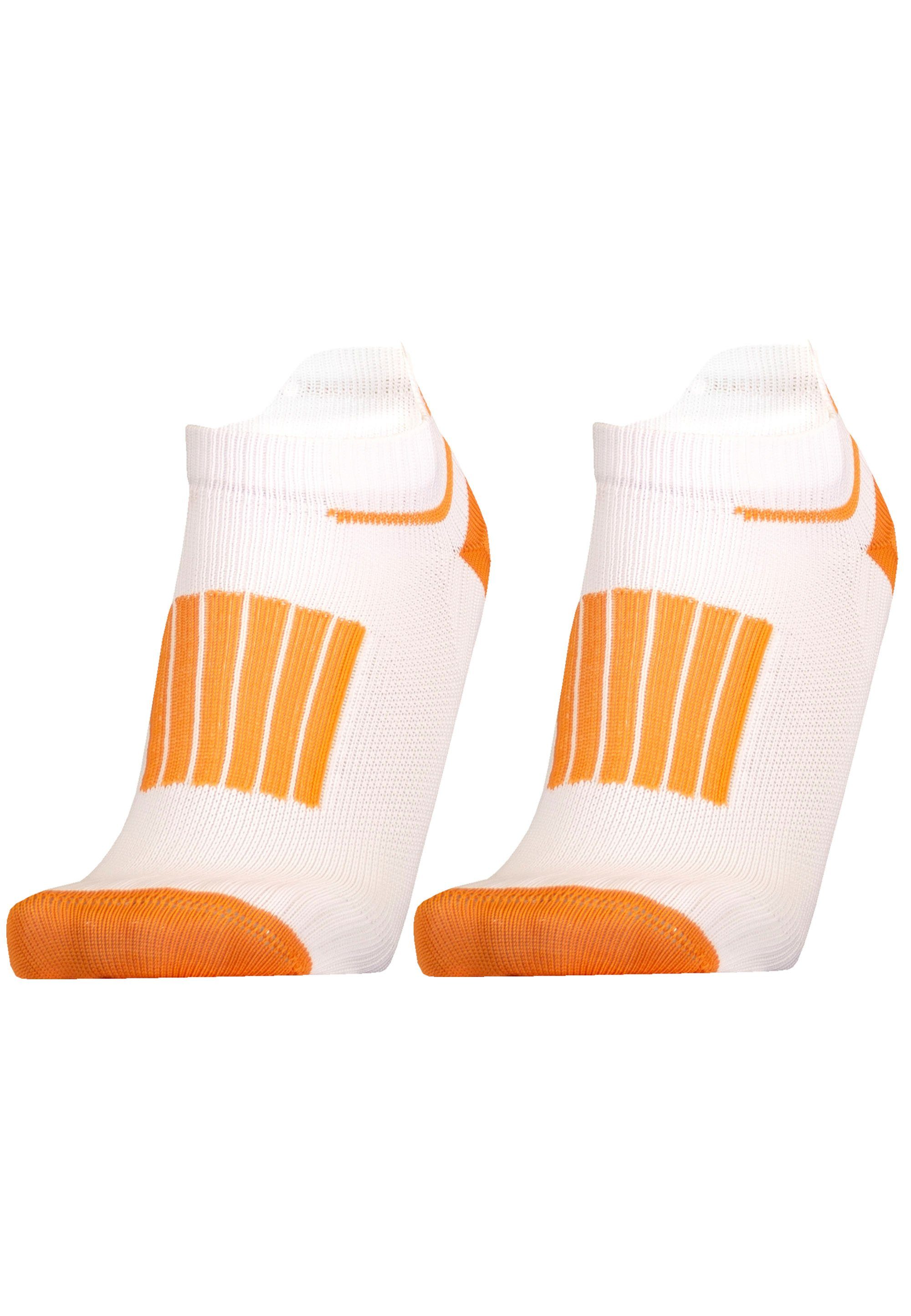 FRONT weiß-orange 2er Füßlinge UphillSport Rist mit (2-Paar) gepolstertem LOW Pack