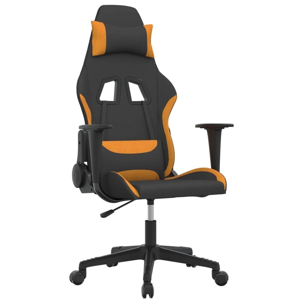 furnicato Gaming-Stuhl mit Massagefunktion Schwarz Stoff (1 und St) Orange