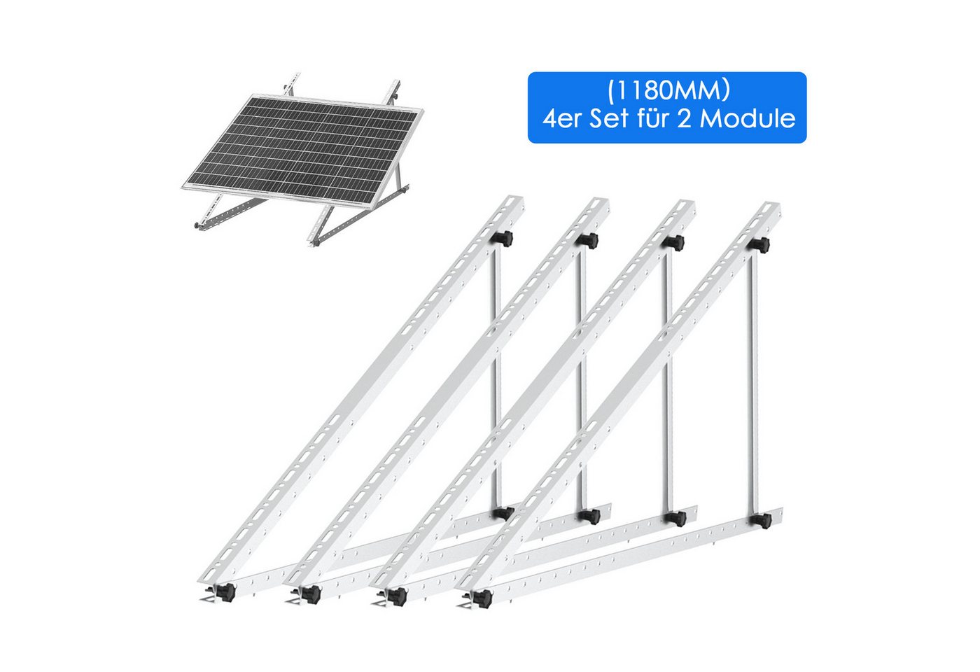 Thumbnail - GLIESE Solarmodul 114cm / 118cmPV Halterung Solarpanel-Halterung für balkonkraftwerk, Aluminium AL6005 TS, (Set, 4-St., ...