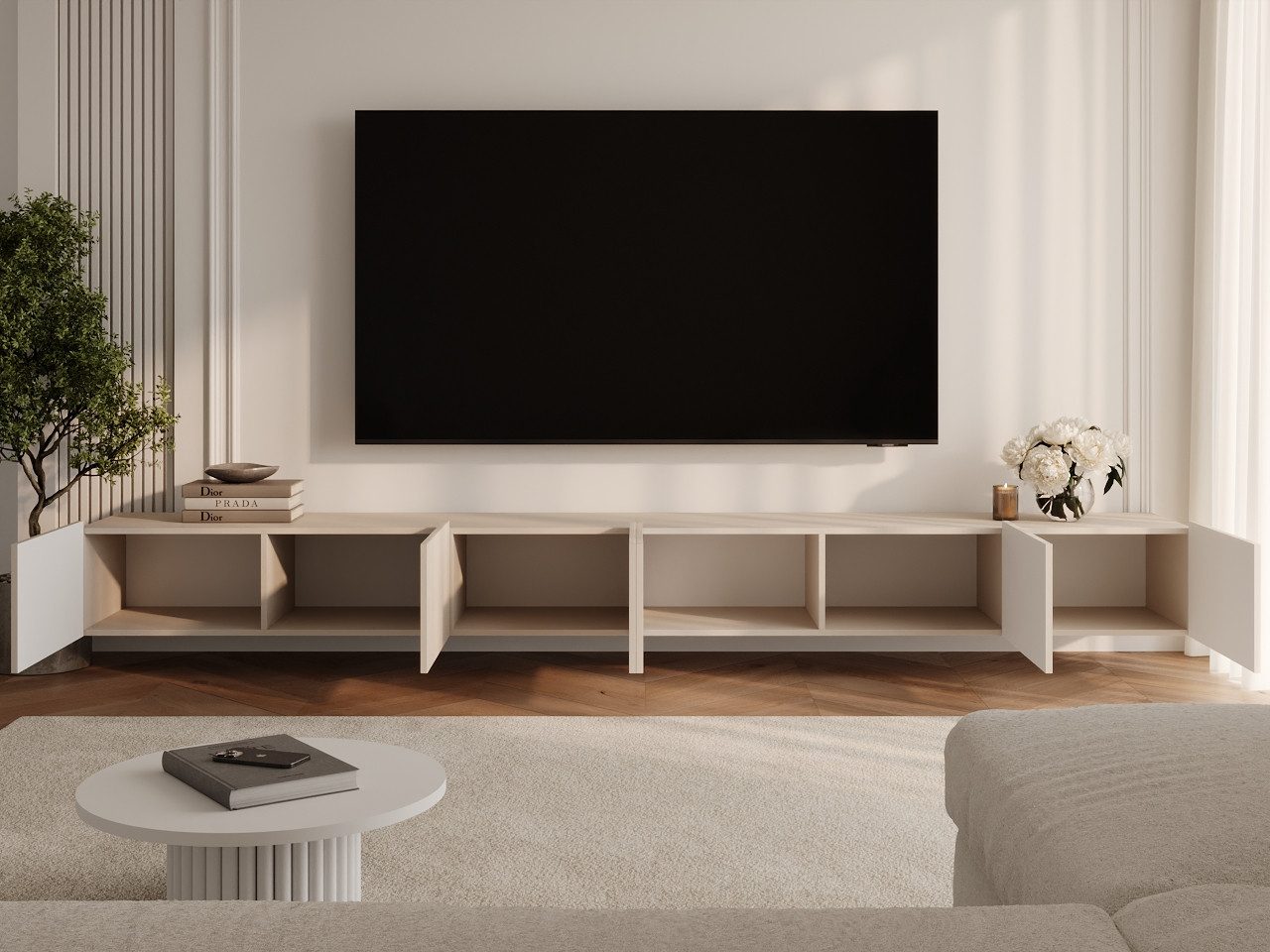 GrainGold TV-Schrank Kioto (Set, TV-Schrank) Soft-Closing-System, Breite 300 cm, für das Wohnzimmer – Bild 3 von 5