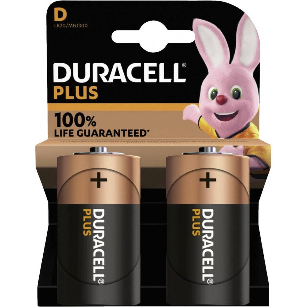 Duracell Plus-D K2 Mono-Batterien für hohe Leistung. Akku