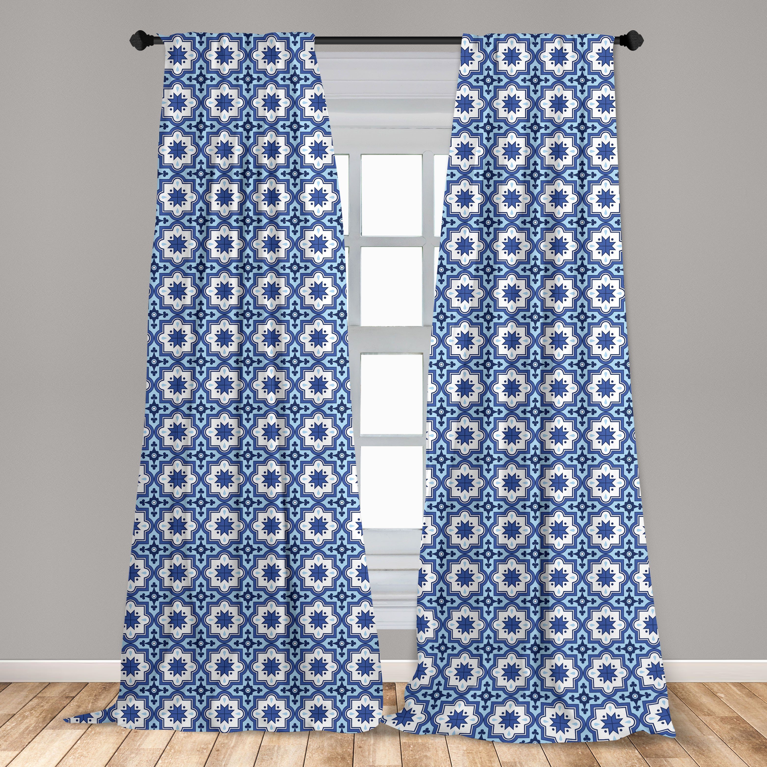 marokkanische Schlafzimmer Dekor, Navy Vorhang blau für Gardine Abakuhaus, Microfaser, Traditional Wohnzimmer