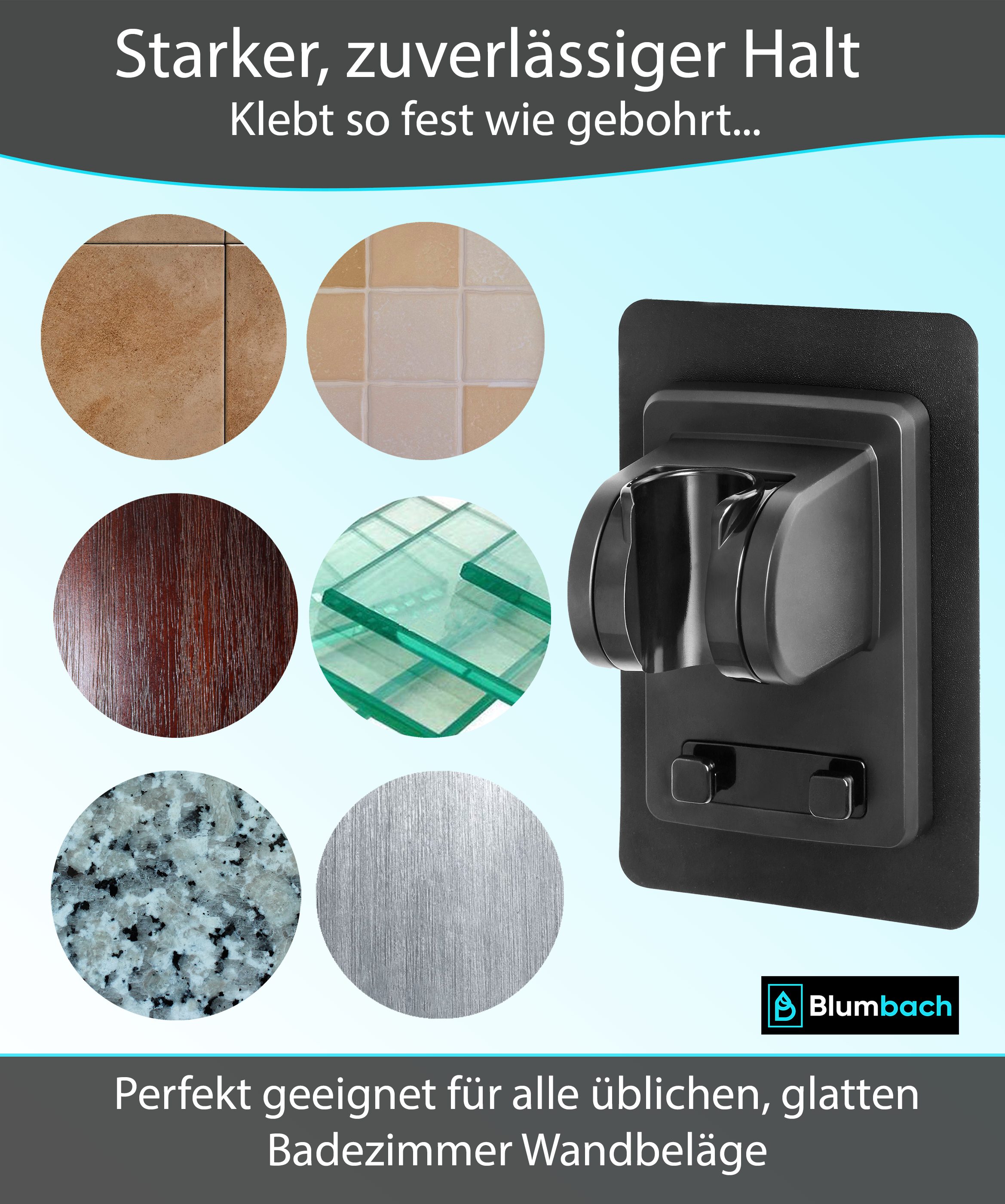 Blumbach Brausehalter - Sticky Duschkopfhalterung ohne Bohren, DAS ORIGINAL - Duschkopf Halterung mit extra starkem Klebepad – Bild 3 von 5