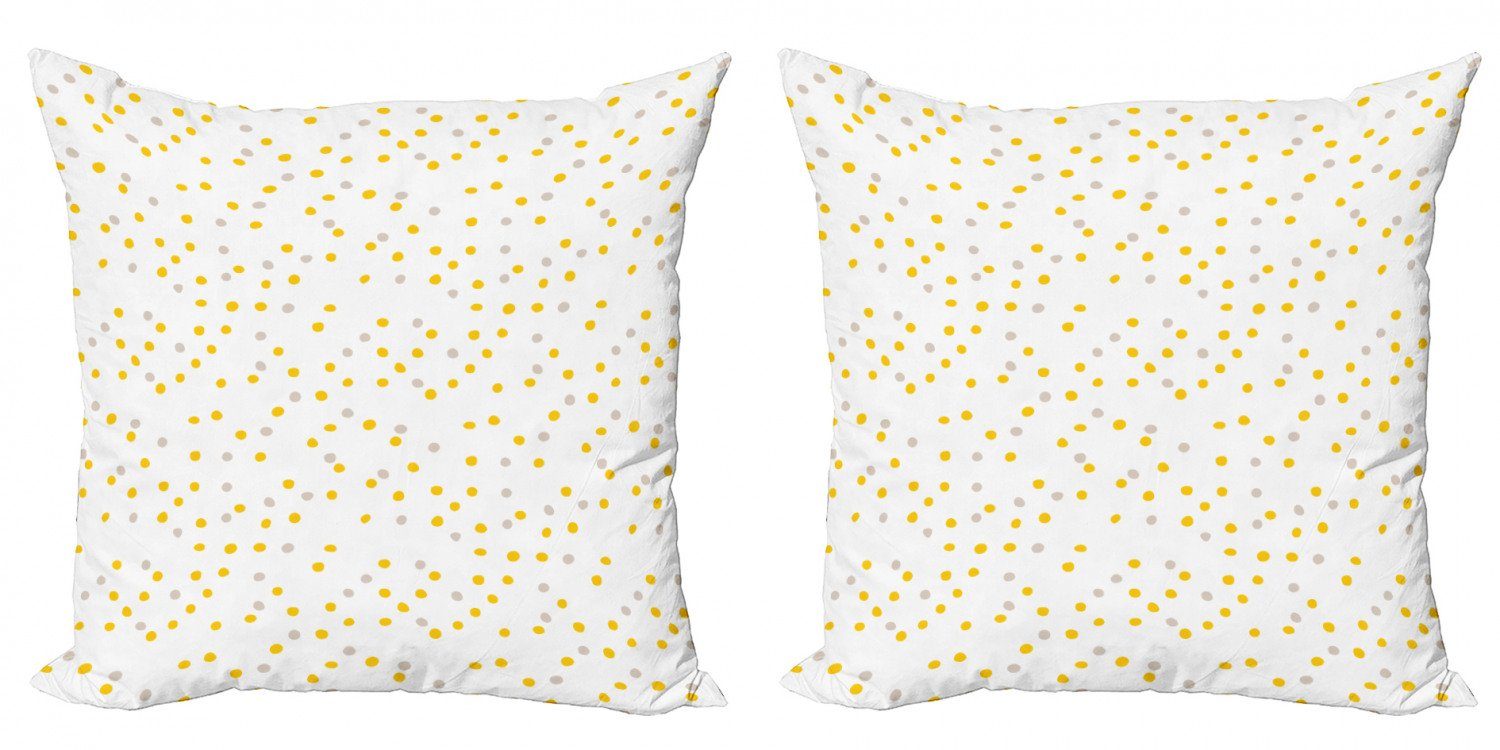 Digitaldruck, (2 Gelbe Doppelseitiger Punkte Kissenbezüge Modern Accent Mini Zufällige Stück), Abakuhaus Spots