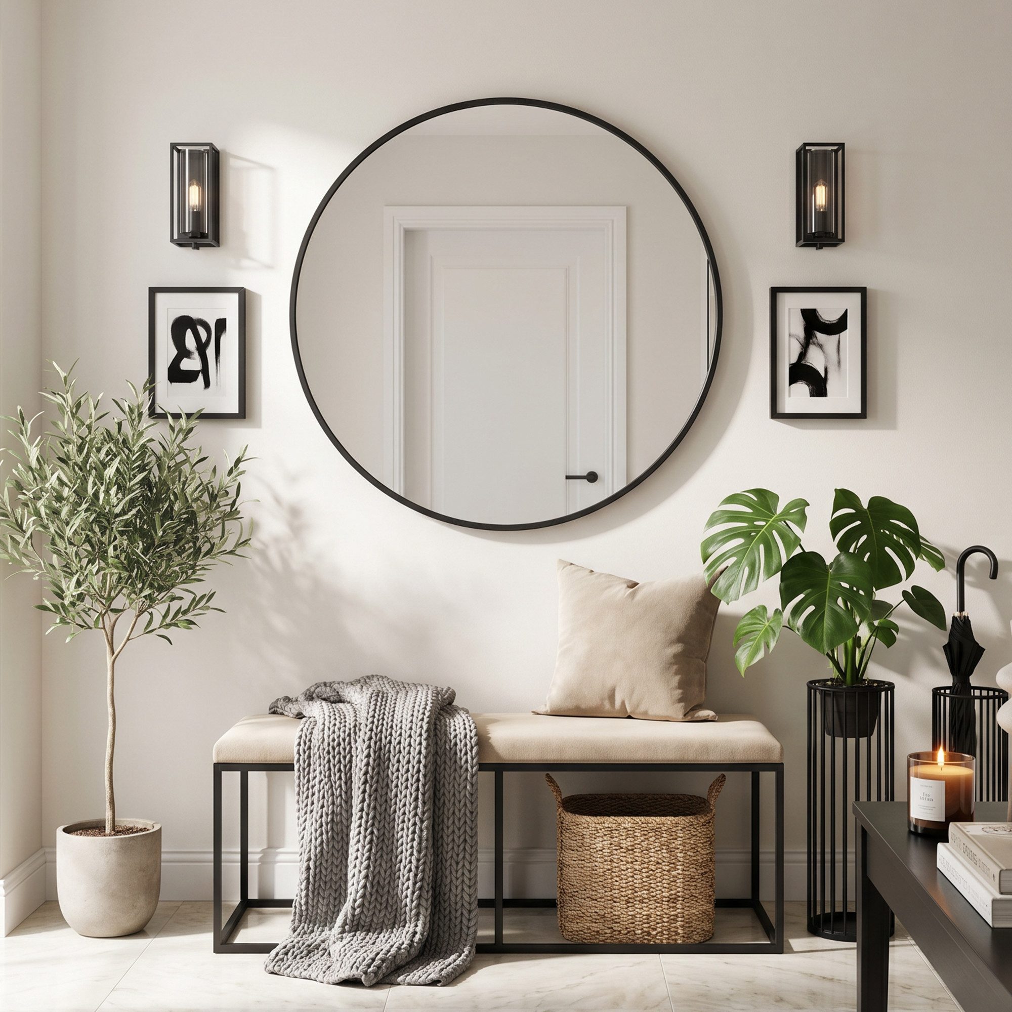 OTTO home Spiegel Wandspiegel Addrik, wahlweise in 2 Größen 60x60cm oder 80x80cm (Rahmen aus Metall, Aluminium), runde Form, in verschiedenen Farben