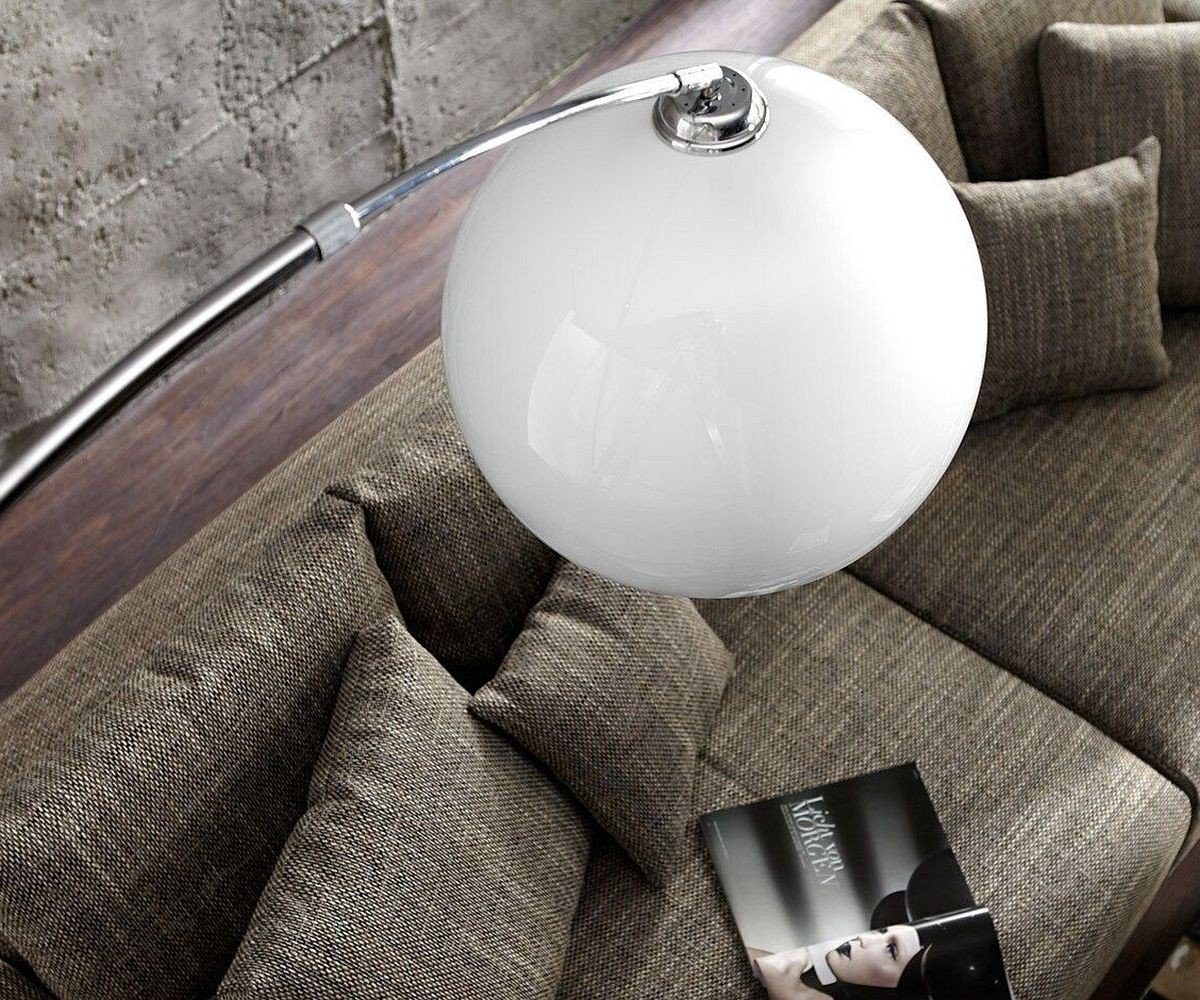 DELIFE Bogenleuchte verstellbar Eco Lounge Stehlampe Weiss Weiß Marmor Big-Deal,