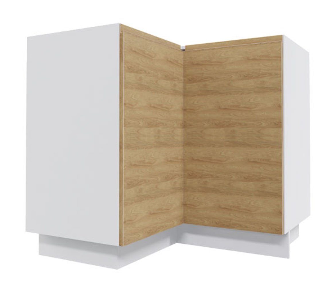 Feldmann-Wohnen Eckschrank Arezzo (1-St) 90x90x82cm grifflos eiche artisan - Halifax Eiche (AZ-D12/90/polka)