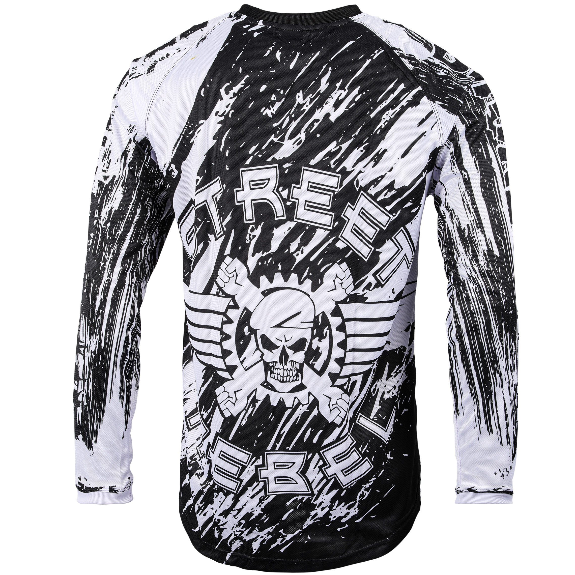Funktionsshirt MX Jersey Street Rebel Schwarz-Weiß mit Print