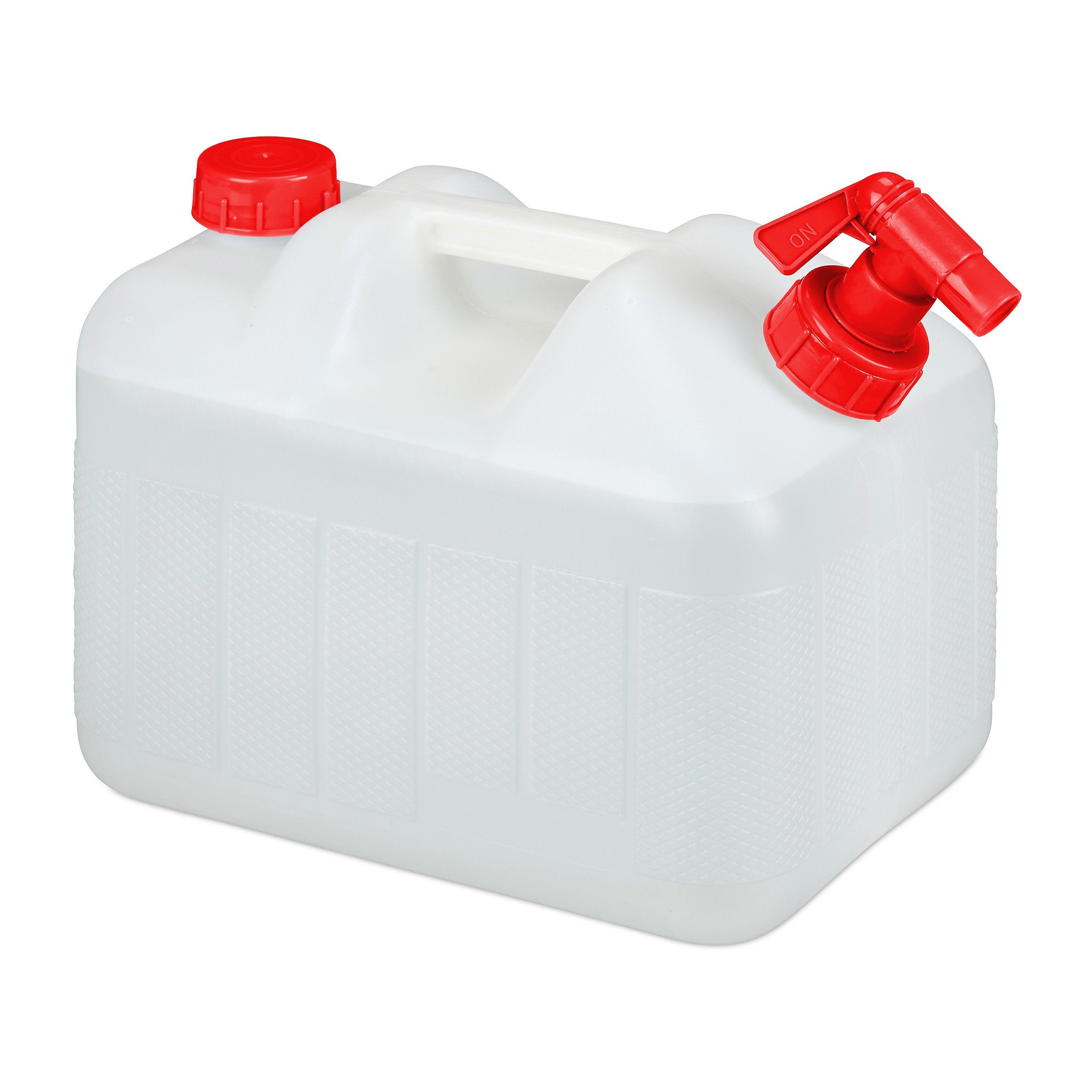 10 Hahn, relaxdays Wasserkanister Liter Kanister mit