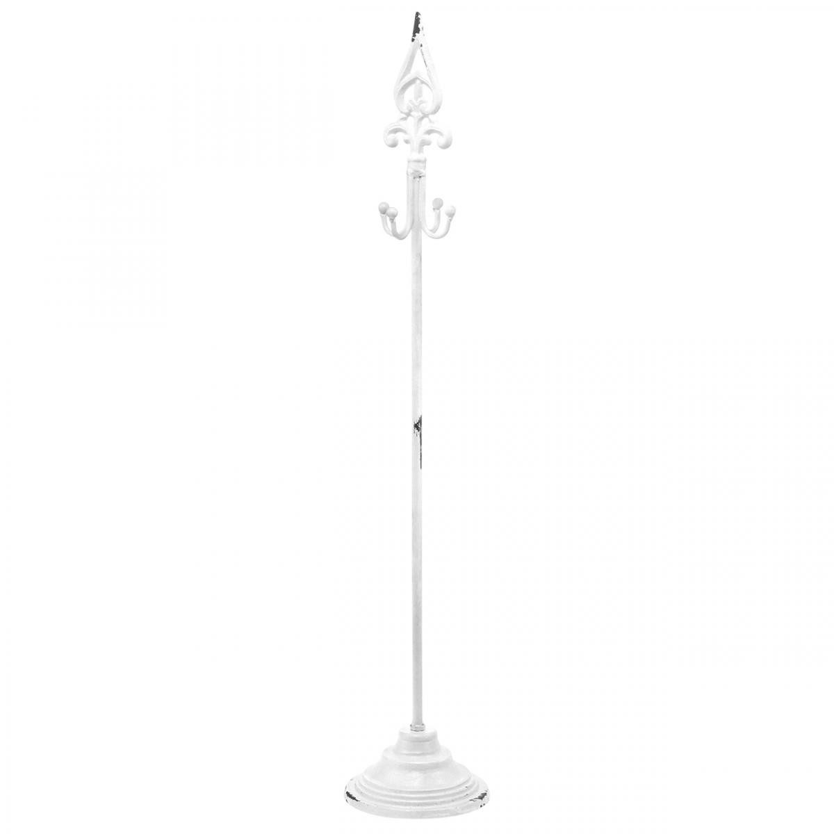 Posiwio Gartenfigur Kranzhalter Shabby Chic Weiß Vintage Look Dekoständer Metall