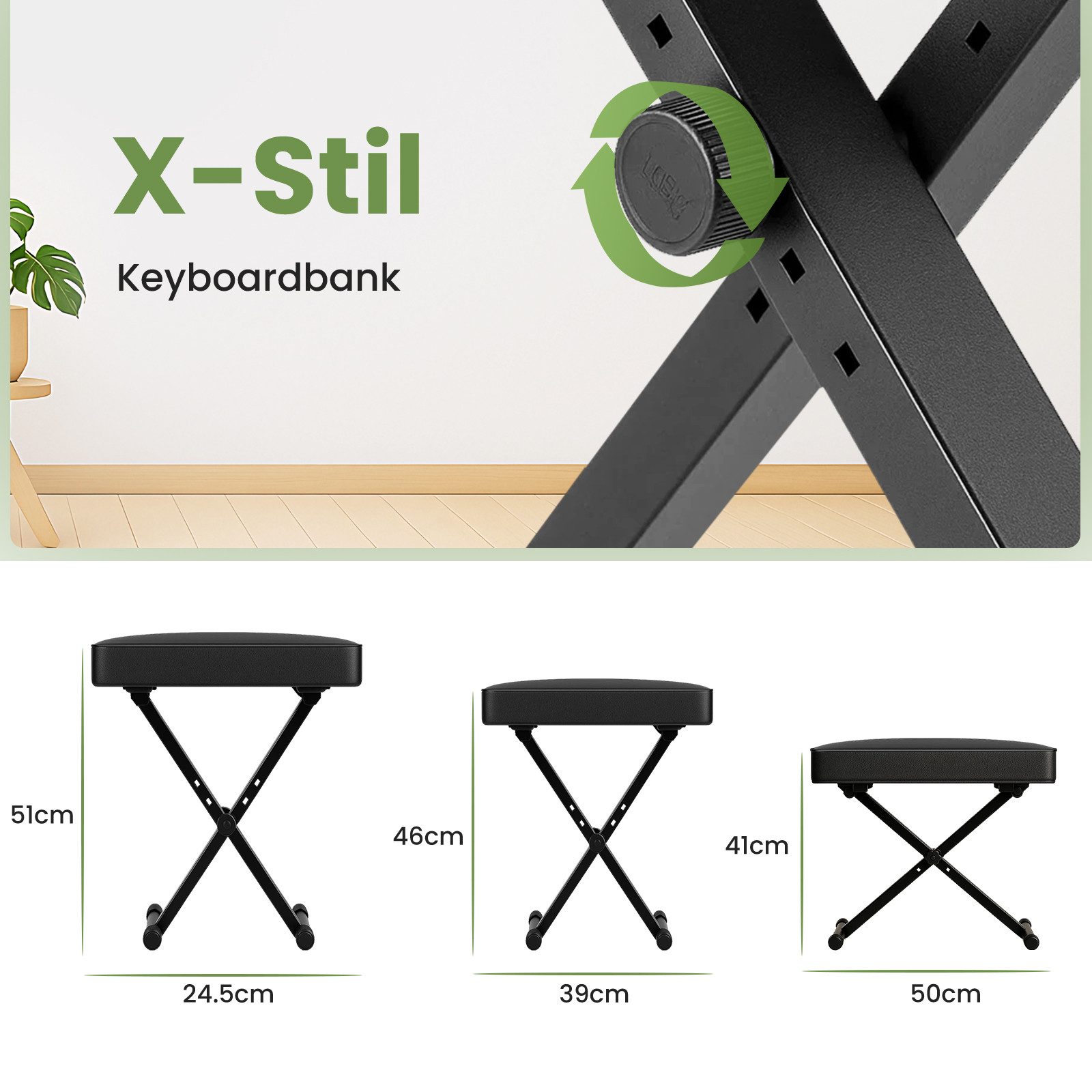 Youyijia Hockerbank Klavierhocker X-förmiger Keyboard Hocker Klappbare Keyb günstig online kaufen