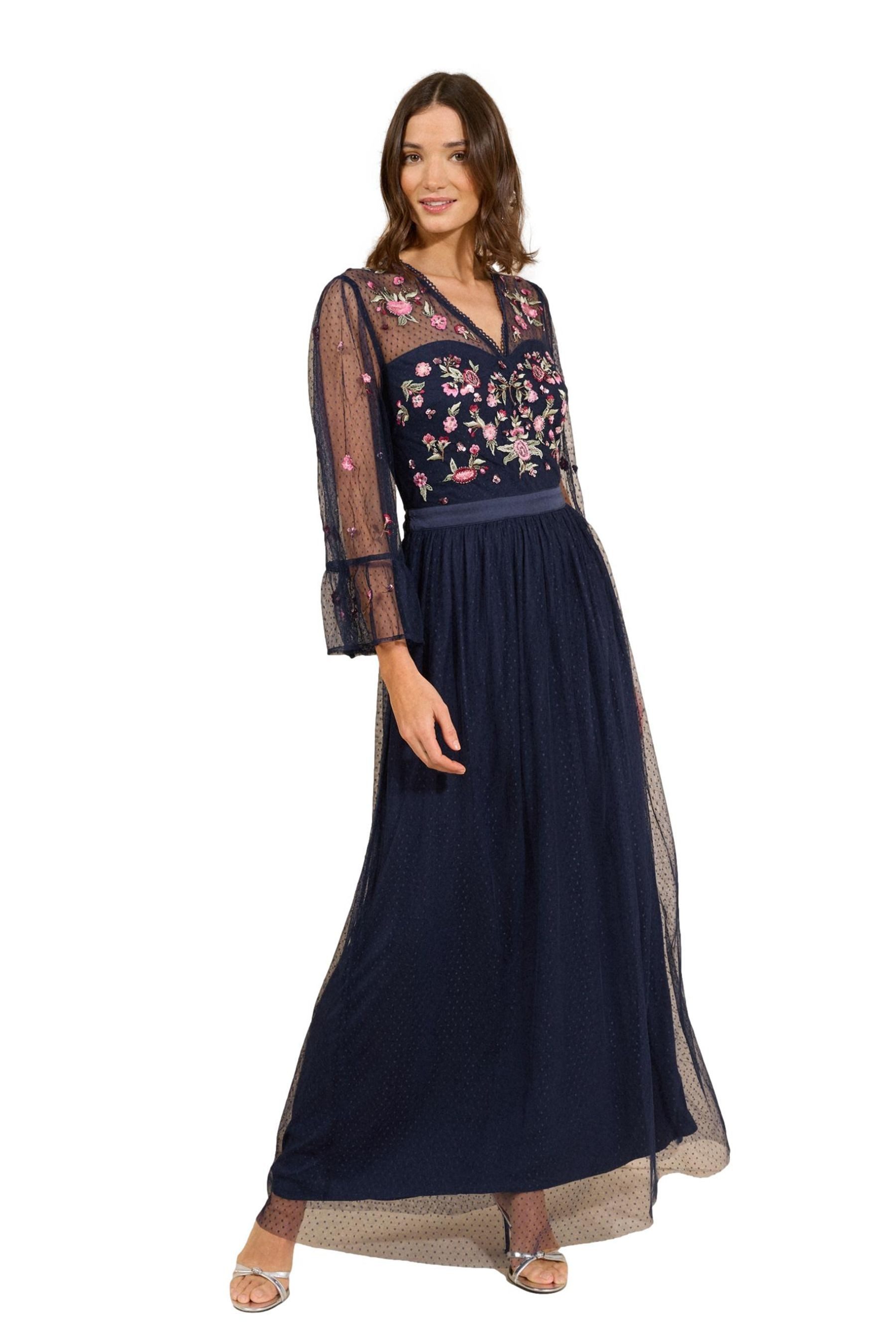 Midikleid Love & Roses Midikleid mit Stickerei, Regular